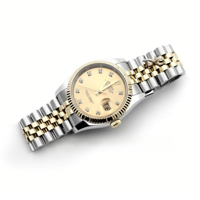 Rolex Datejust II 116333 Yellow Gold Dial in Gold/Steel with Diamond Markers-fasswatch