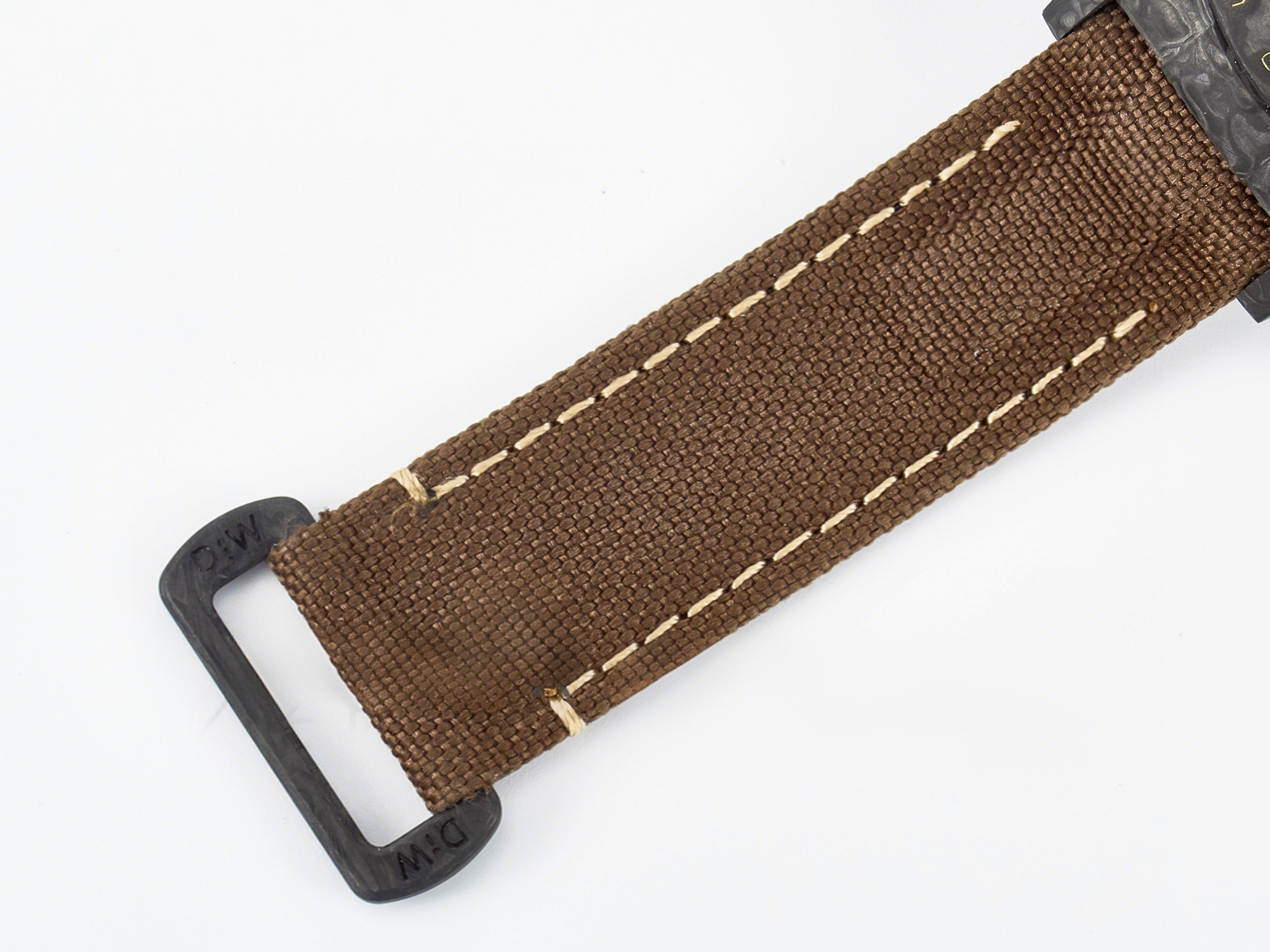 Rolex Daytona DIW Carbon Case and Bezel DIWF Edition Yellow Arabic Dial on Brown Nylon Strap A7750-fasswatch