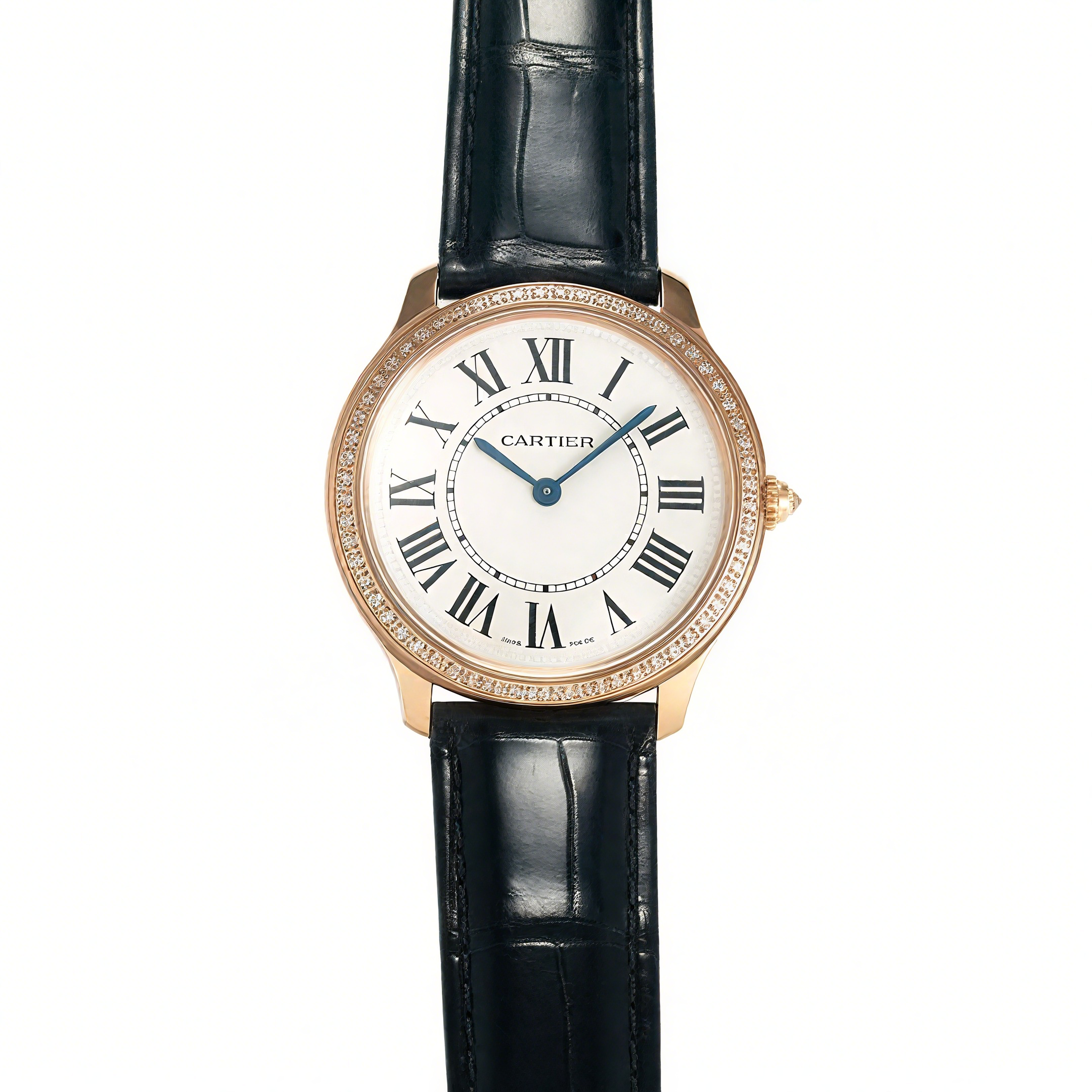 Cartier Ronde Must De Cartier 36mm White Dial with Diamond Bezel in Rose Gold-fasswatch
