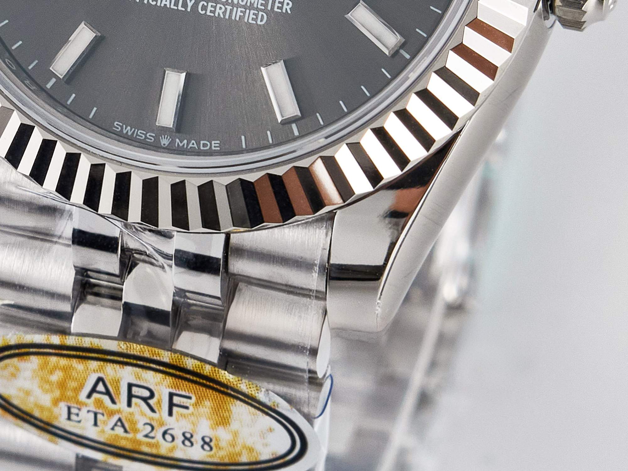 Rolex DateJust 31 278274 ARF 1:1 Best Edition 904L Steel Gray Dial Stick Marker on SS Jubilee Bracelet ETA 2688-fasswatch