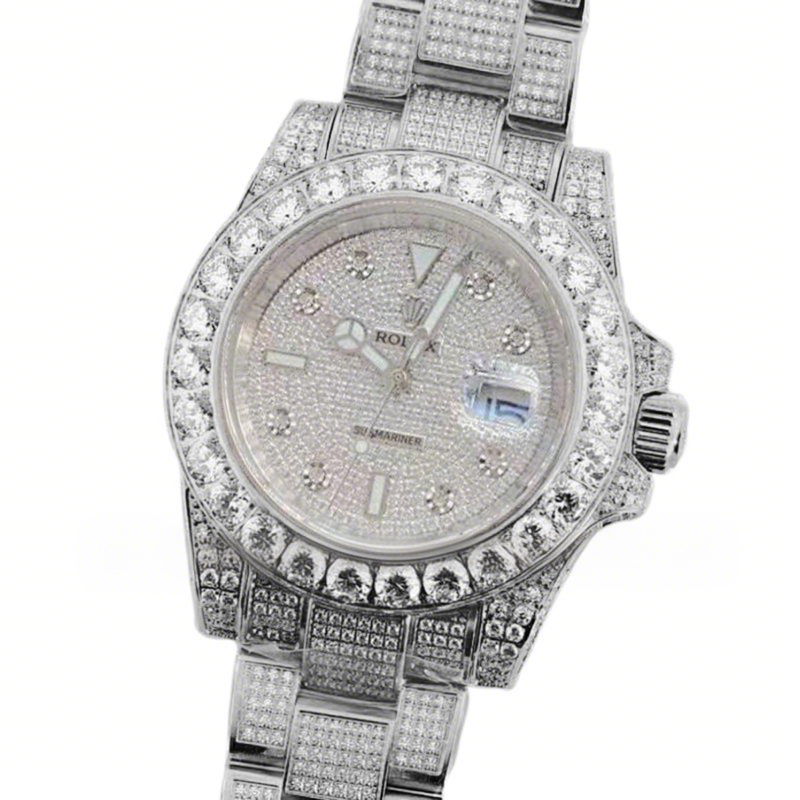Rolex Submariner 116659 Full Diamond Paved Dial with Diamond Markers in Steel-fasswatch