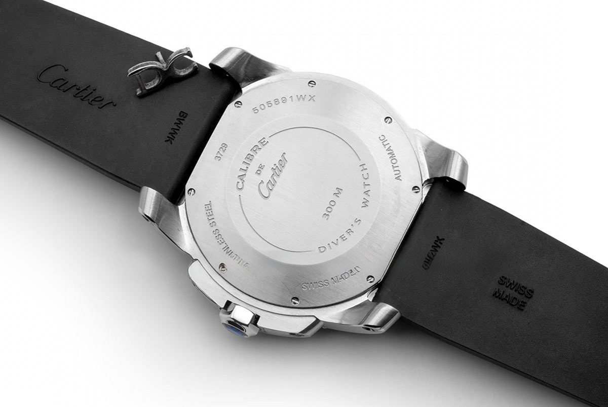 Calibre de Cartier Diver White Dial in Steel on Black Bezel-fasswatch