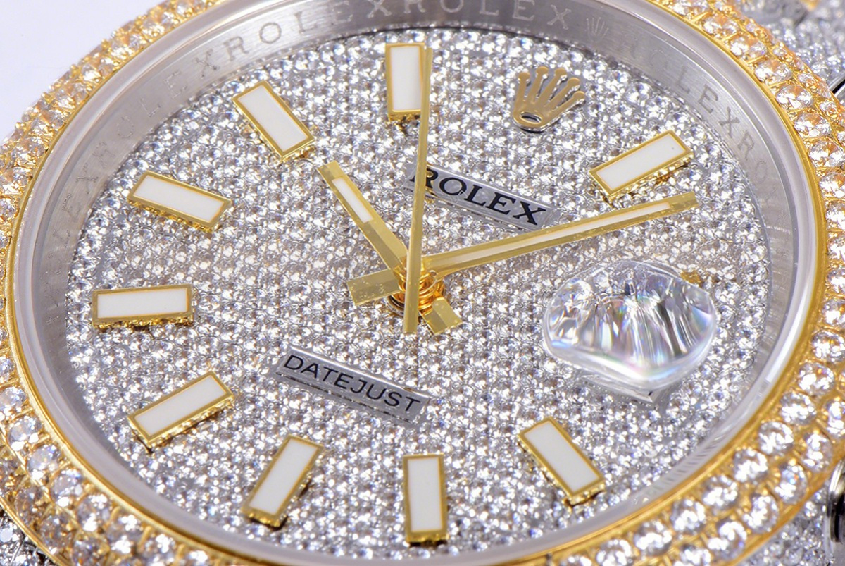 Rolex Datejust 41 126334 Diamond Paved Dial with Stick Markers in Yellow Gold-fasswatch