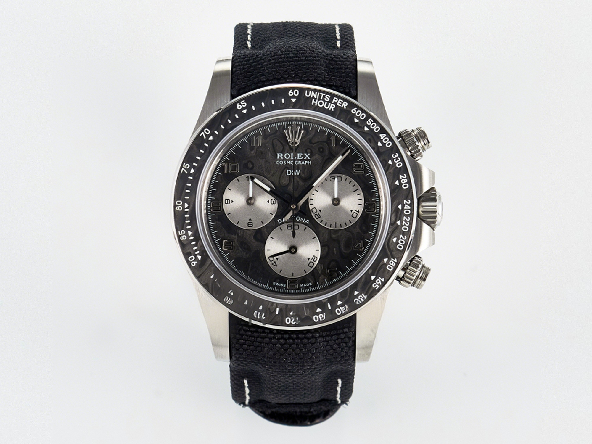 Rolex Daytona EXCEPTIONAL-1 DIWF Best Edition Gray Dial on Black Nylon Strap SH4130-fasswatch