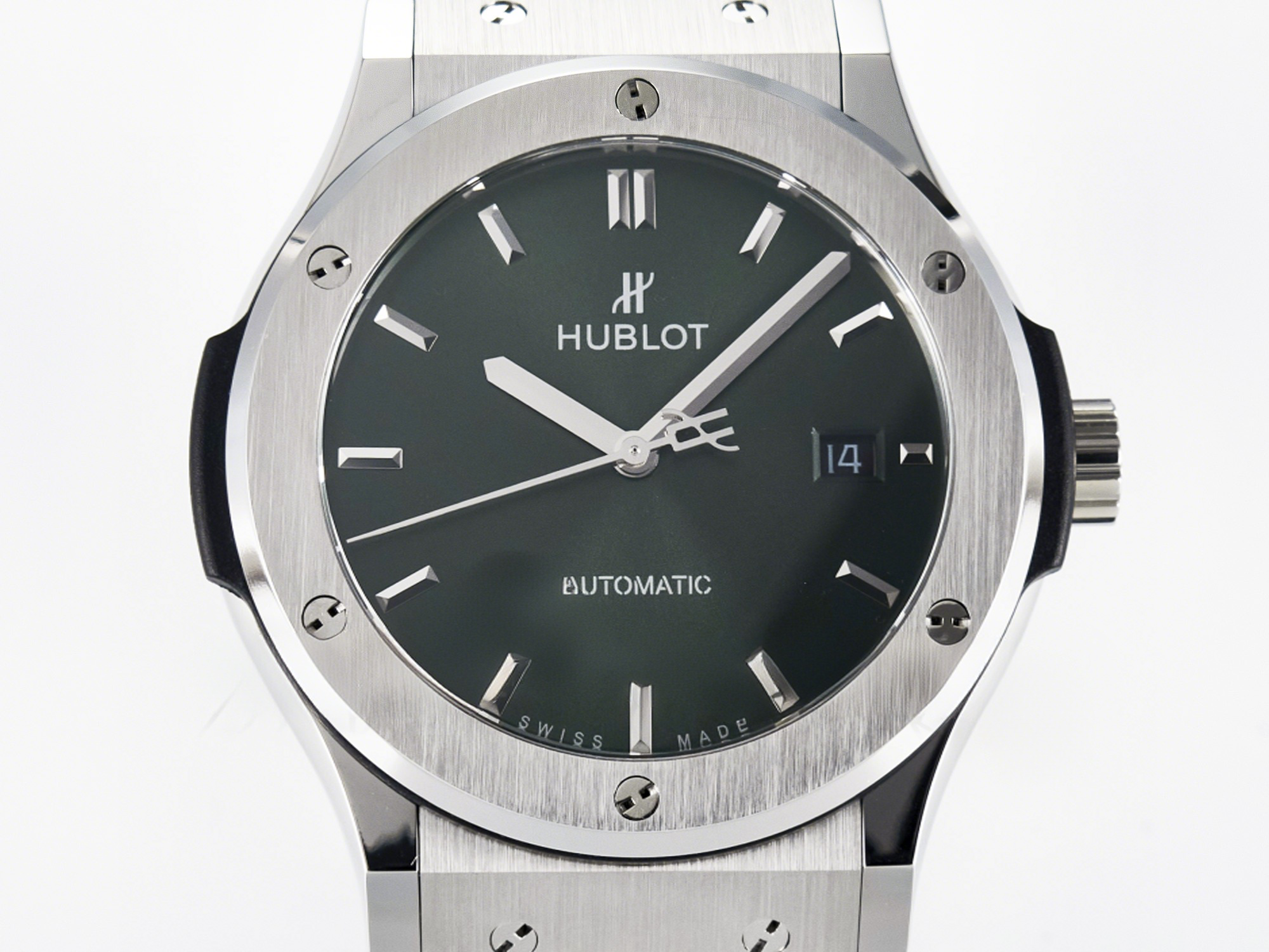 Hublot Classic Fusion Bang 42mm HBF 1:1 Best Edition Green Dial on Green Leather Strap A2892-fasswatch