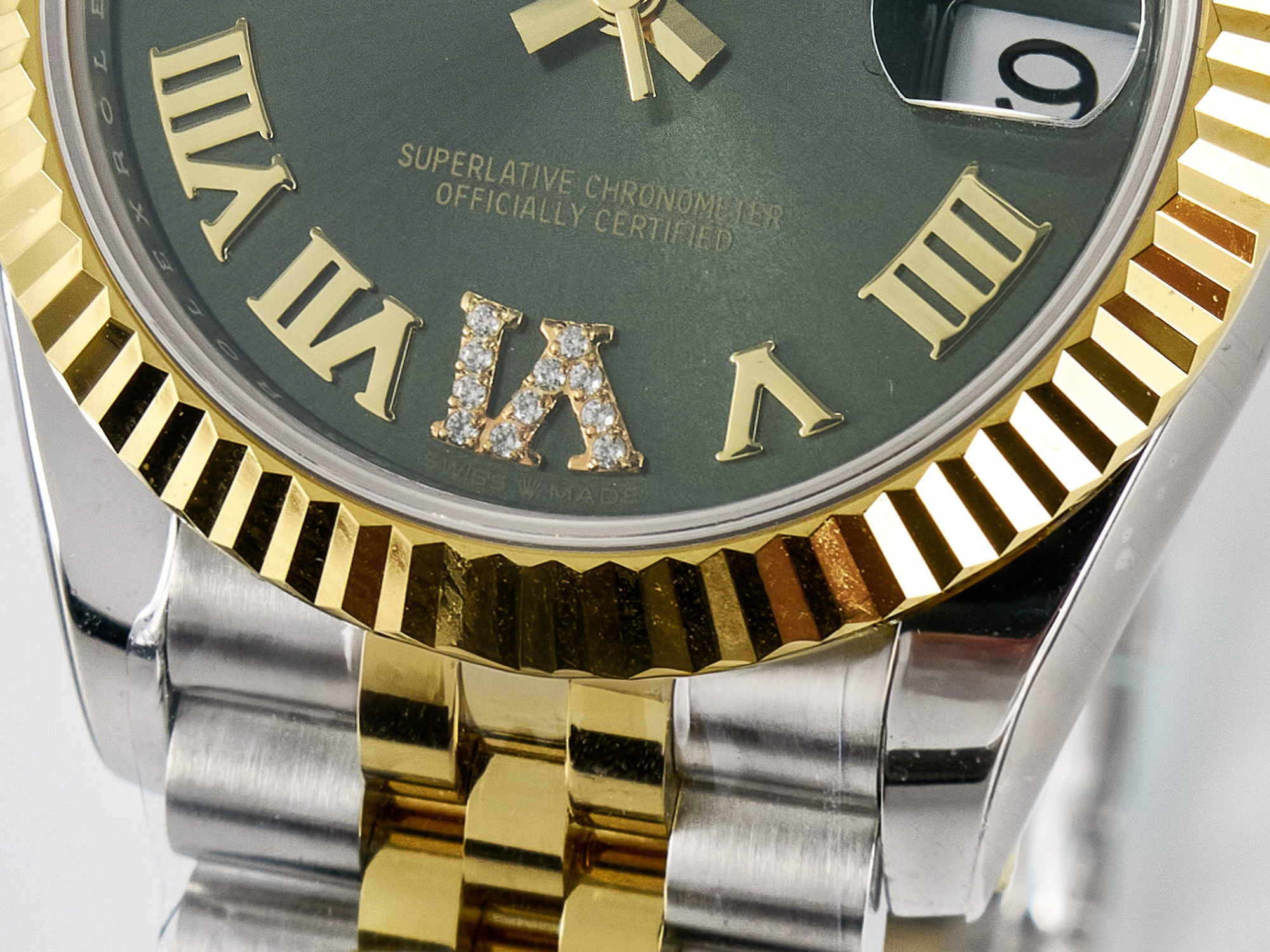 Rolex DateJust 31 278273 ARF 1:1 Best Edition 904L Steel Green Roman Diamonds Dial on SS/YG Jubilee Bracelet ETA 2688-fasswatch