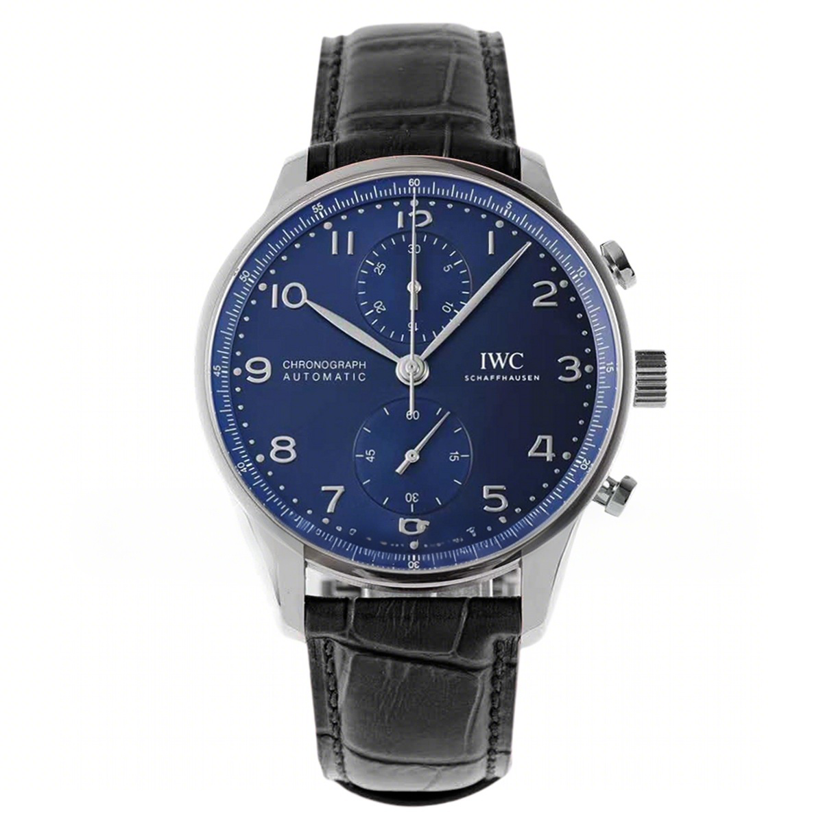 IWC Portugieser Chronograph IW371606 Blue Dial in Steel-fasswatch