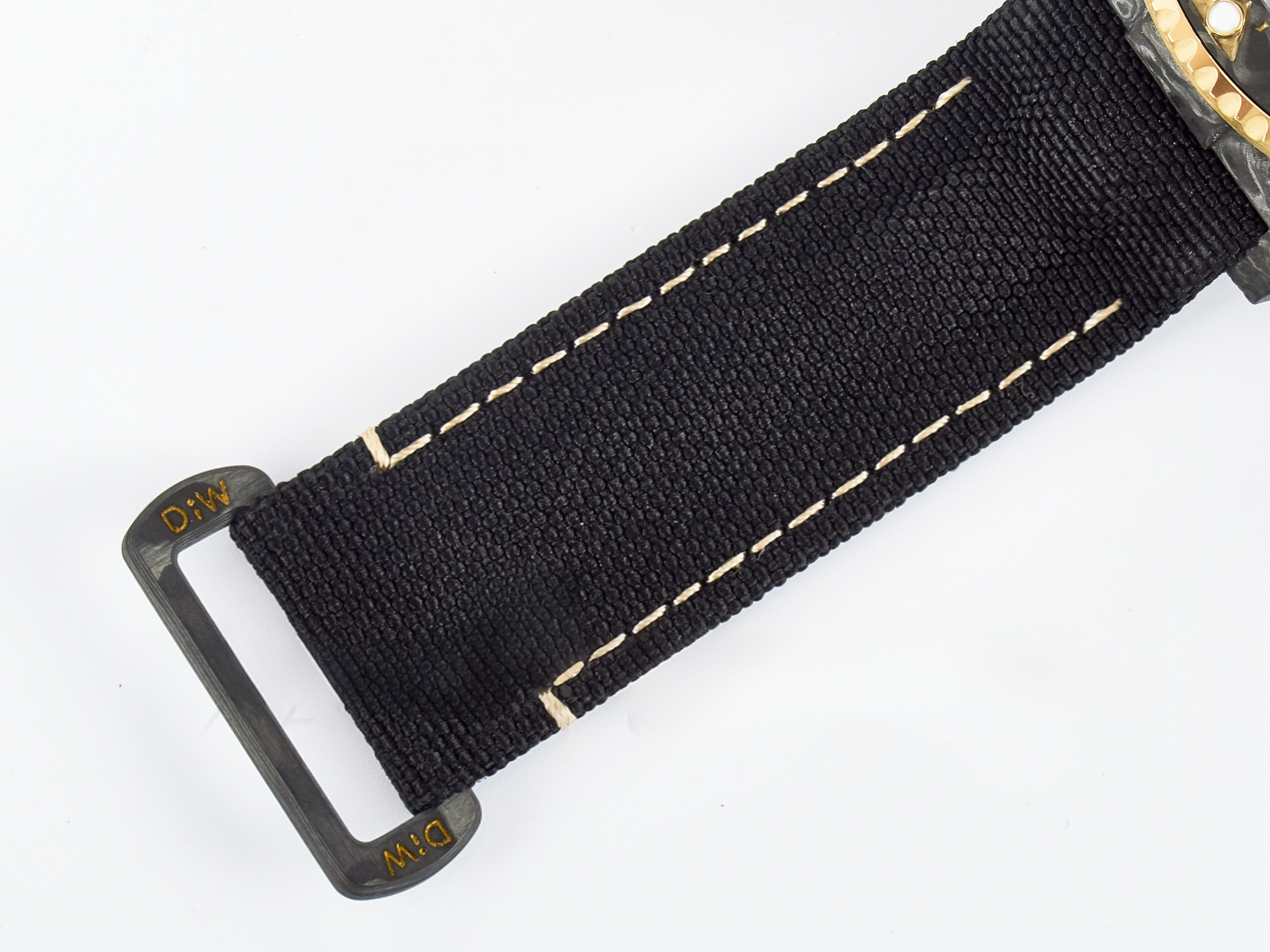 Rolex Sea Dweller 43mm Carbon DIWF Best Edition Black Dial YG Bezel on Black Nylon Strap A2824-fasswatch