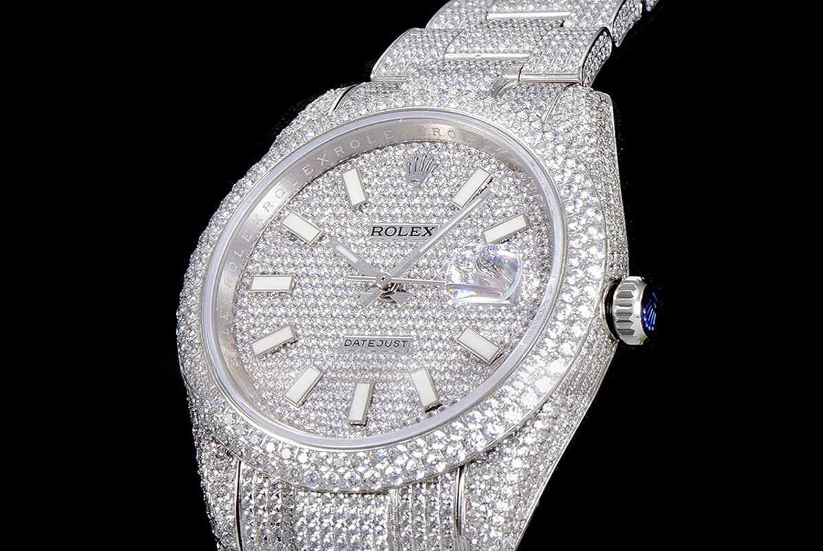 Rolex Datejust 41 126334 Diamond Paved Dial with Stick Markers in Steel-fasswatch