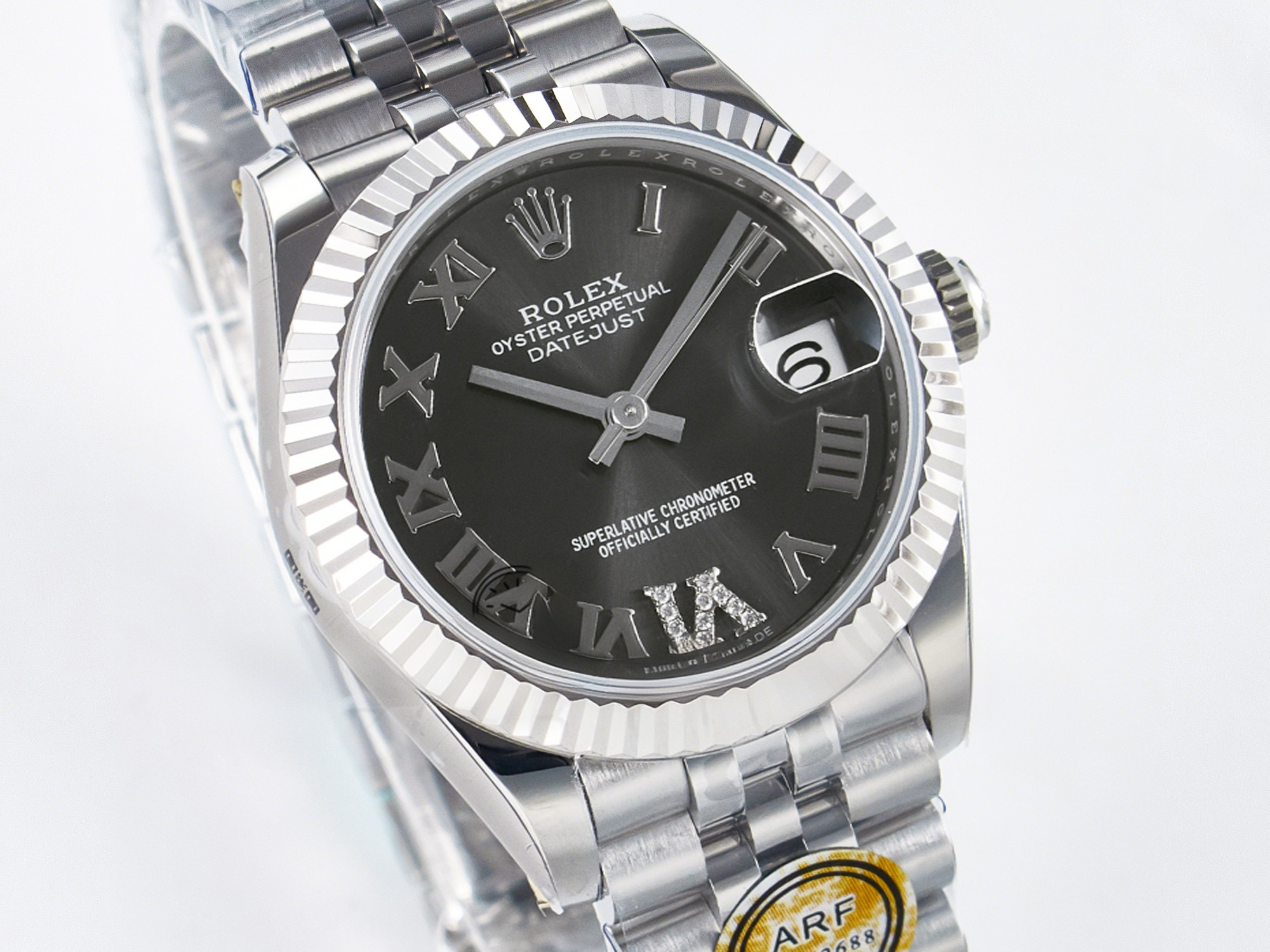 Rolex DateJust 31 278274 ARF 1:1 Best Edition 904L Steel Gray Roman Diamonds Dial on SS Jubilee Bracelet ETA 2688-fasswatch