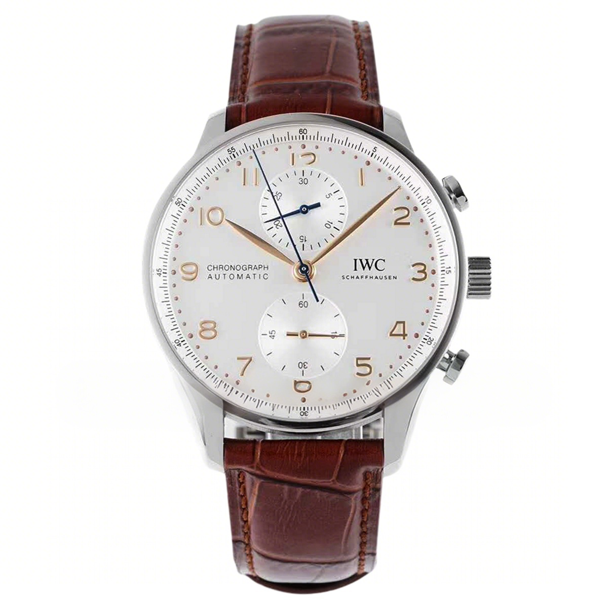 IWC Portugieser Chronograph IW371611 White Dial in Steel-fasswatch