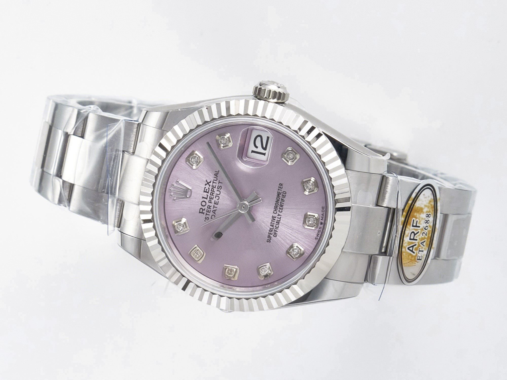 Rolex DateJust 31 278274 ARF 1:1 Best Edition 904L Steel Pink Diamonds Dial on SS Oyster Bracelet ETA 2688-fasswatch