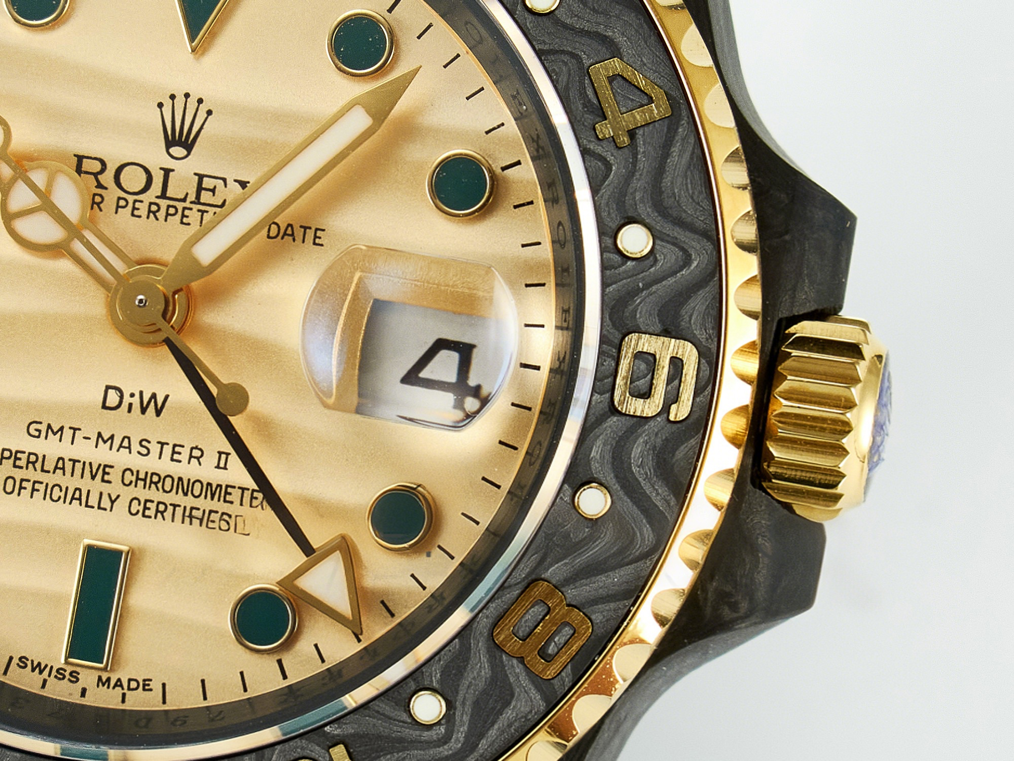 Rolex GMT Carbon DIWF Best Edition Yellow Dial on Green Nylon Strap SA3285 CHS V2-fasswatch