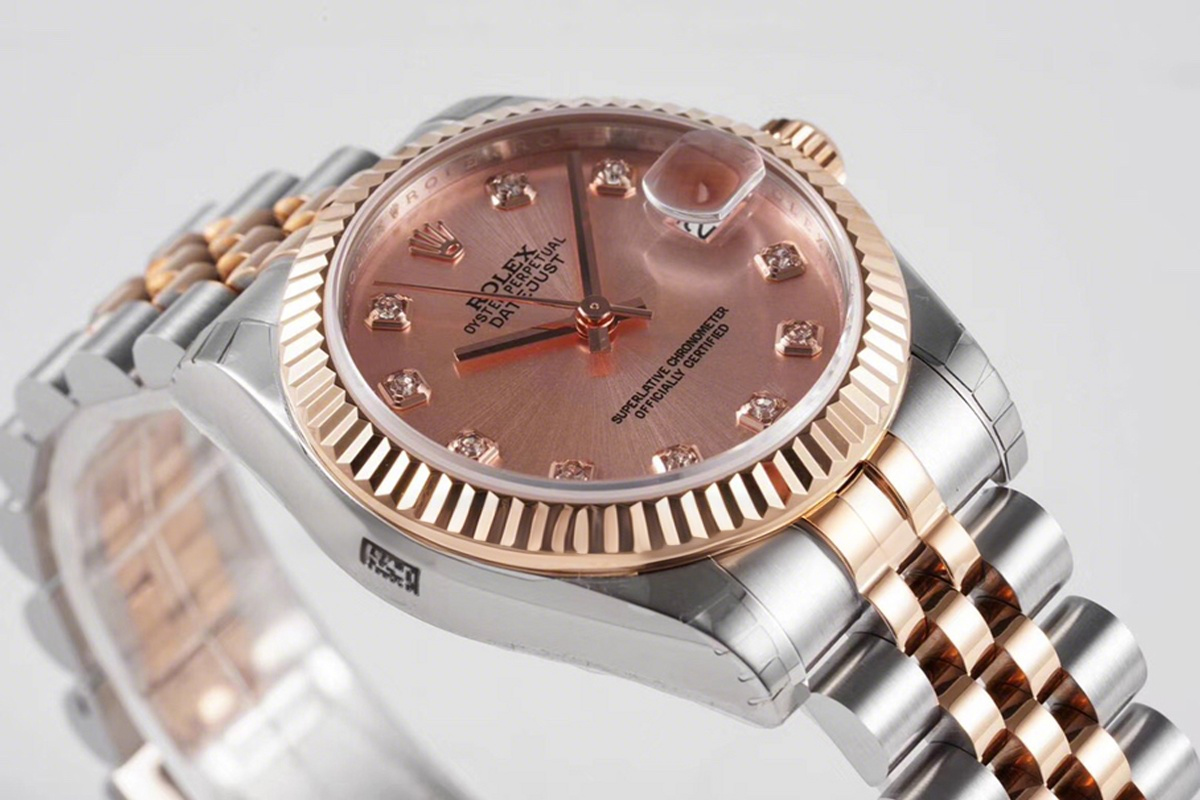 Rolex Datejust 31 278271 Rose Dial Diamond Markers in Everose Gold/Steel-fasswatch