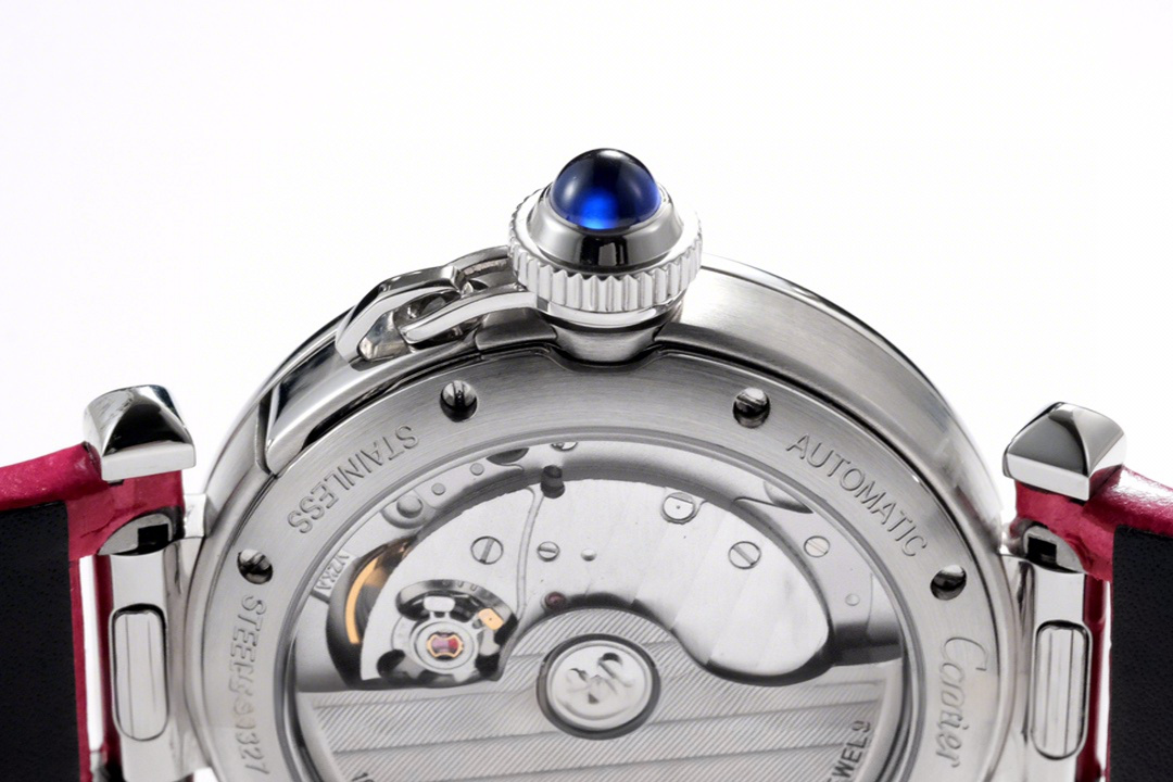 Cartier Pasha de Cartier 35mm in Pink Leather Strap-fasswatch