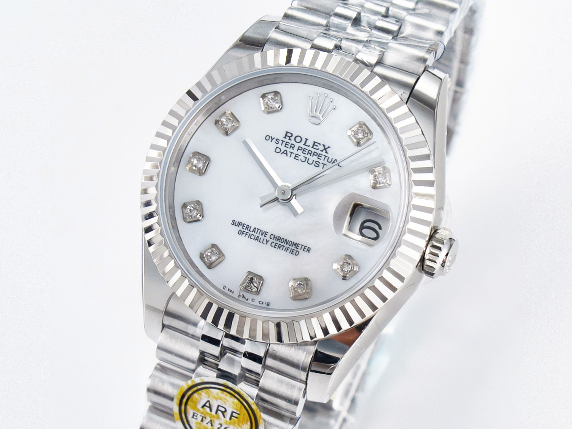 Rolex DateJust 31 278274 ARF 1:1 Best Edition 904L Steel White MOP Diamonds Dial on SS Jubilee Bracelet ETA 2688-fasswatch