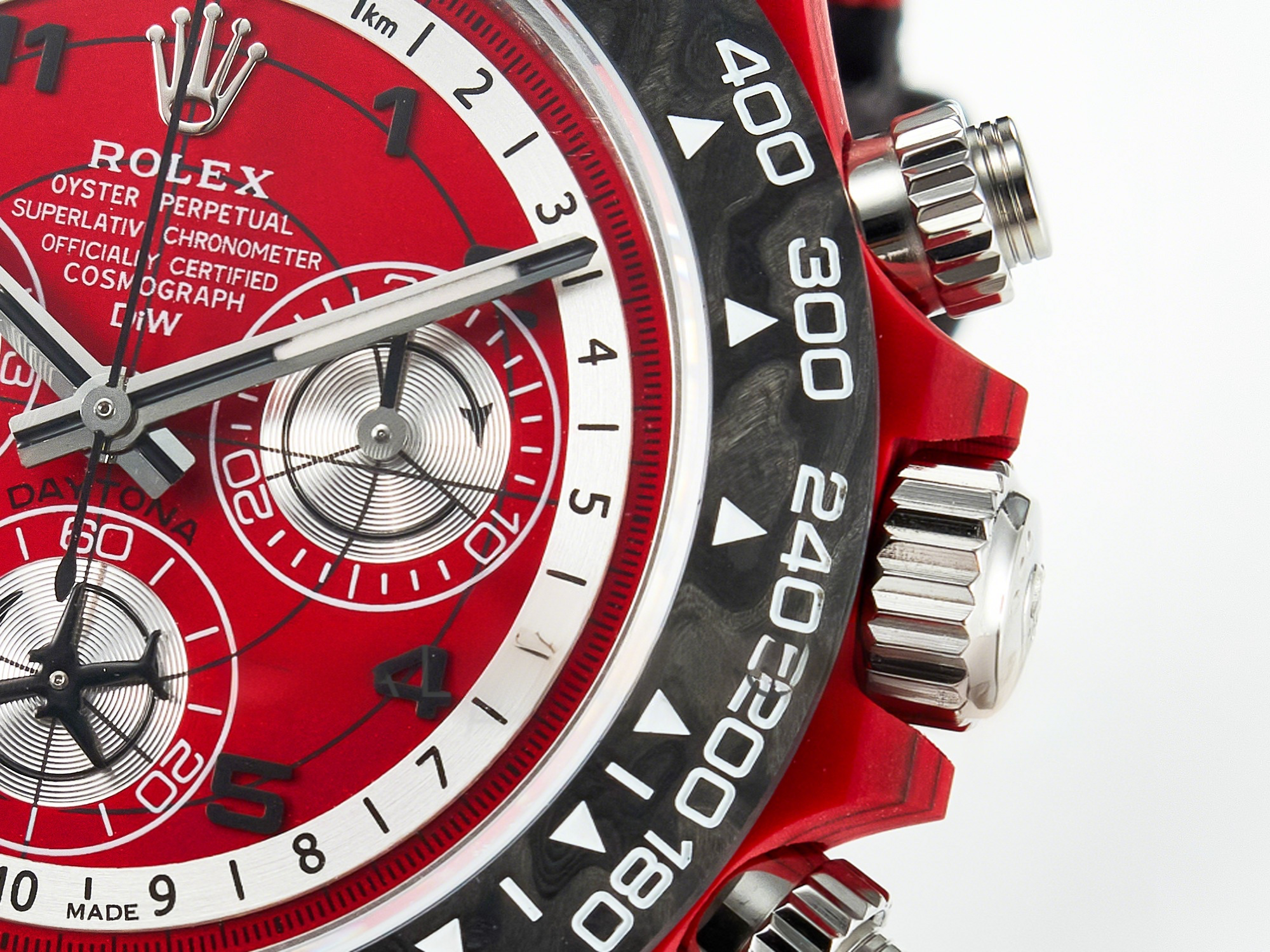 Rolex Daytona DIW Carbon DIWF 1:1 Best Edition Red Dial on Gray Nylon Strap SH7750-fasswatch