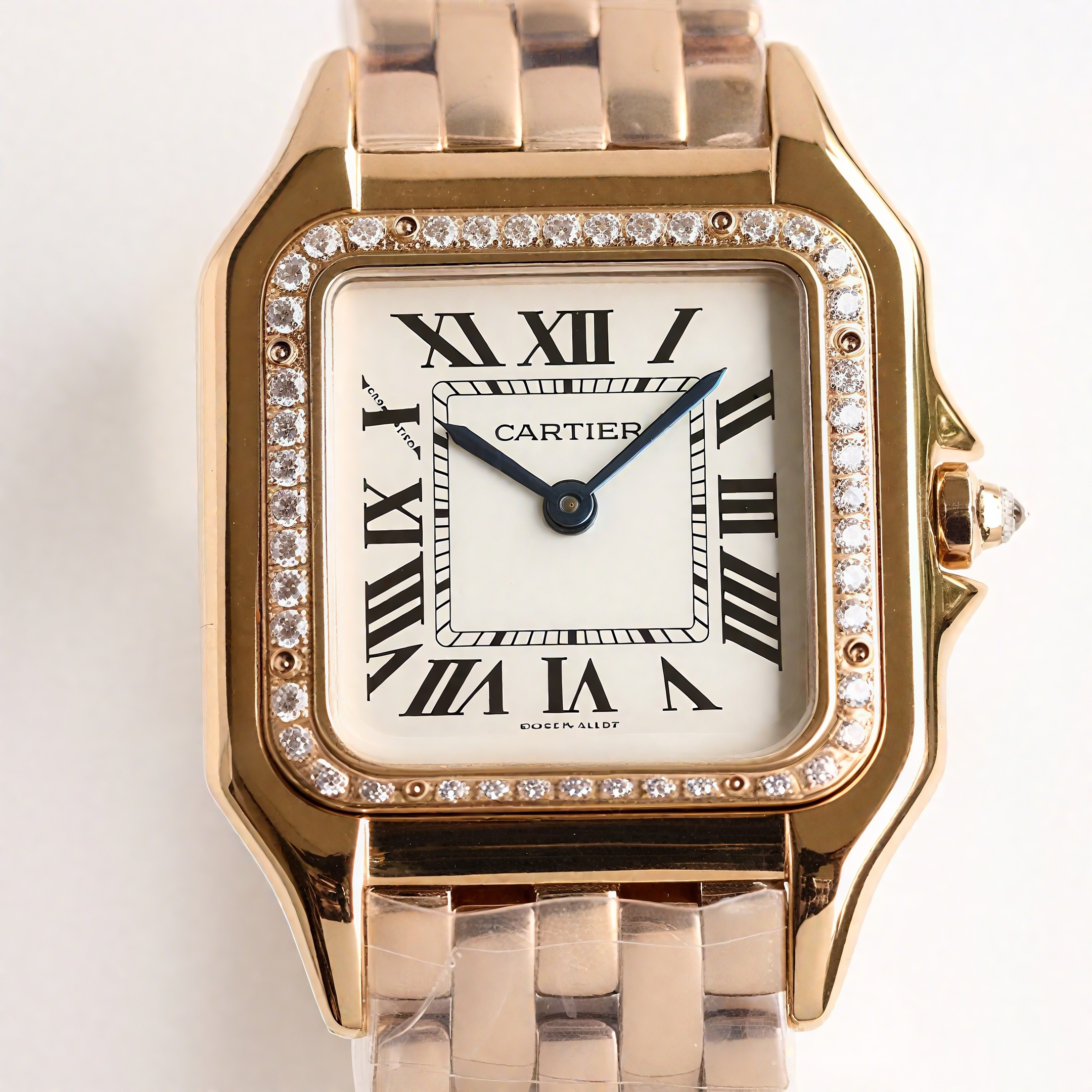 Cartier Panthère De Cartier 27mm White Dial in Rose Gold with Diamond Bezel-fasswatch
