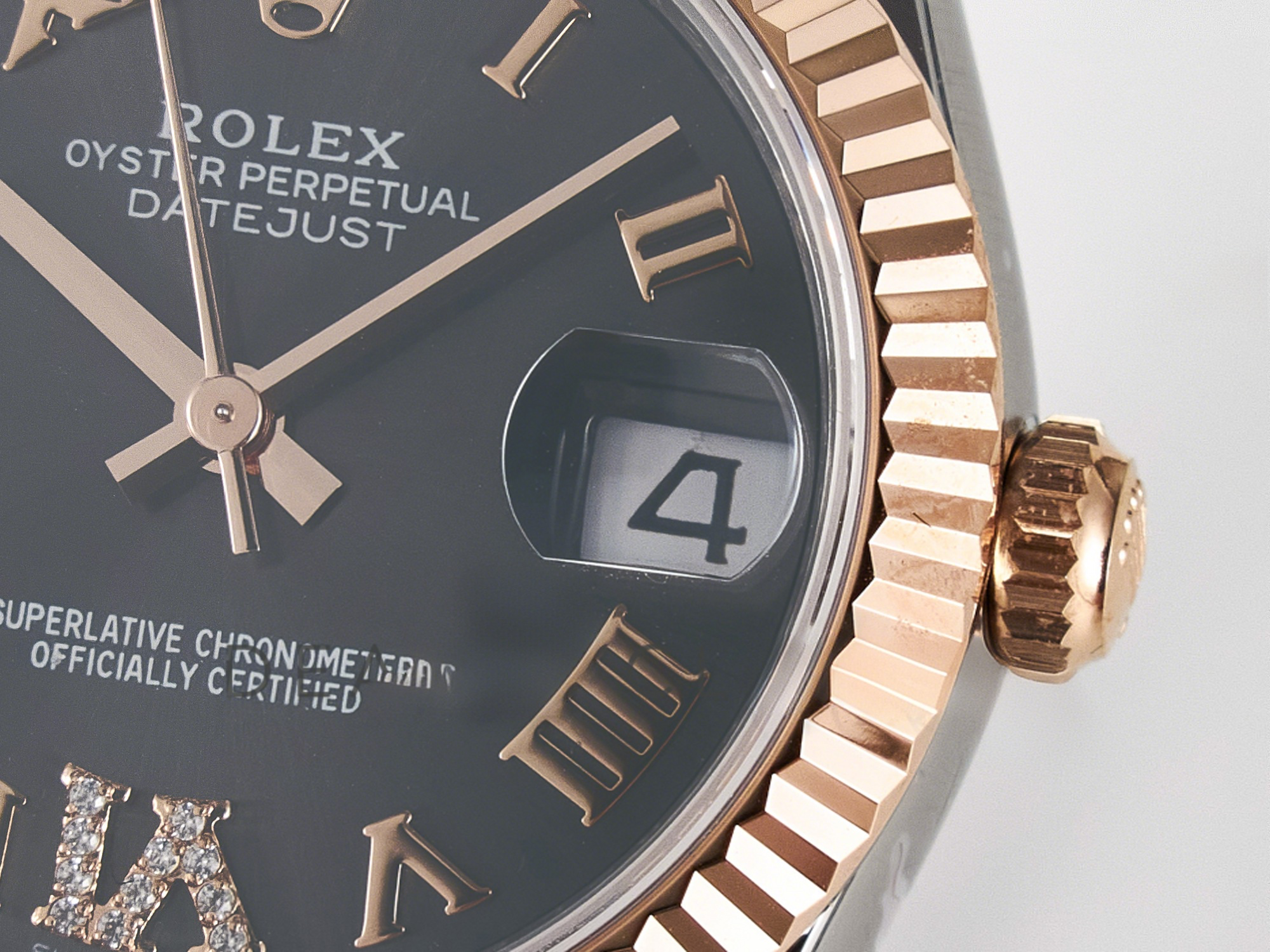 Rolex DateJust 31 278271 ARF 1:1 Best Edition 904L Steel Gray Roman Diamonds Dial on SS/RG Oyster Bracelet ETA 2688-fasswatch