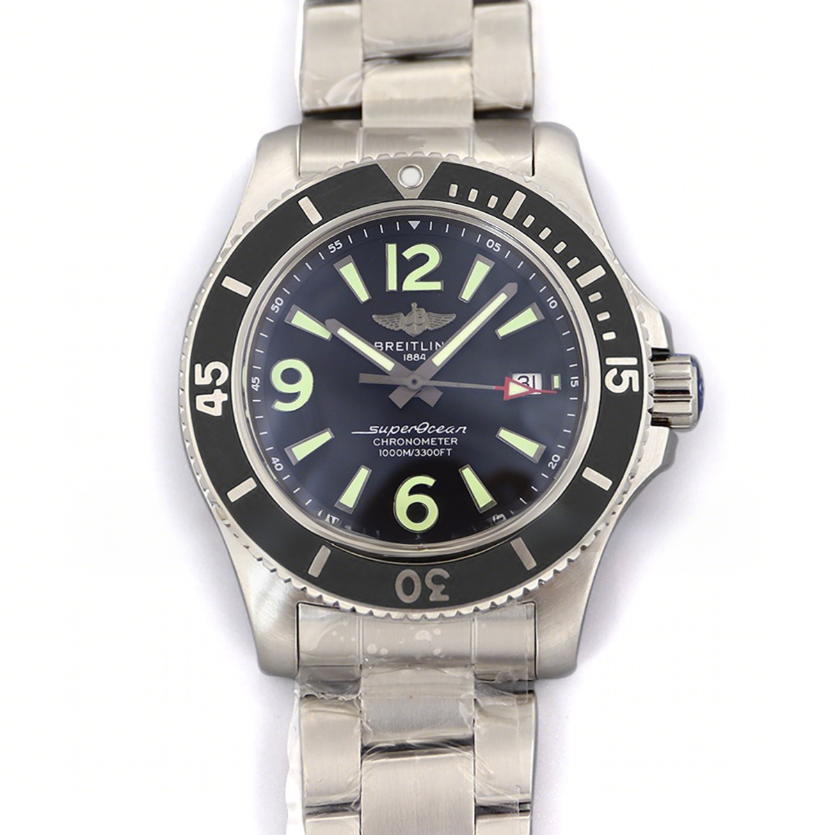 Breitling Superocean Automatic 44mm in Black Dial on Black Bezel Ref: A17367D71B1A1-fasswatch