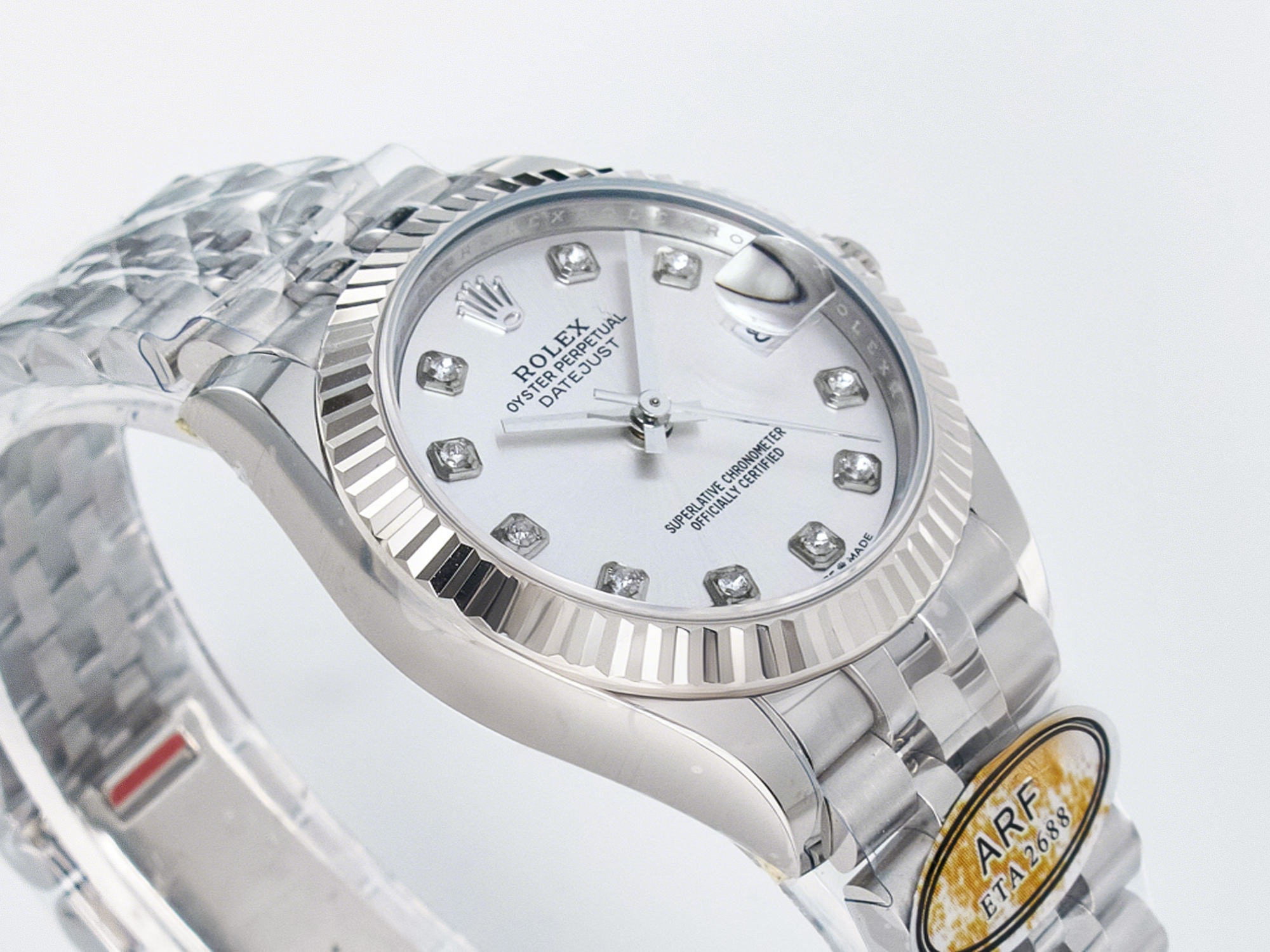 Rolex DateJust 31 278274 ARF 1:1 Best Edition 904L Steel Silver Diamonds Dial on SS Jubilee Bracelet ETA 2688-fasswatch