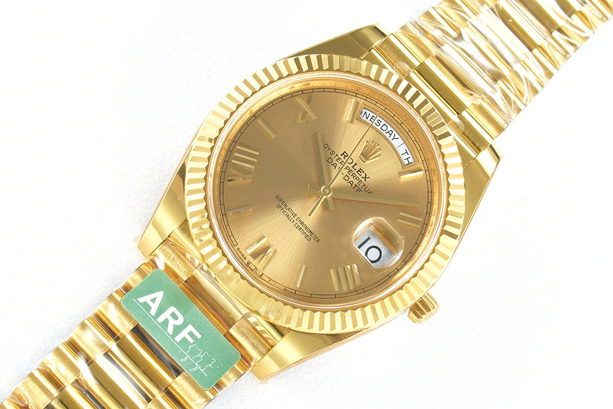 Rolex Daydate 40 228238 Champagne Dial with Roman Marker in Yellow Gold (Gain Weight)-fasswatch