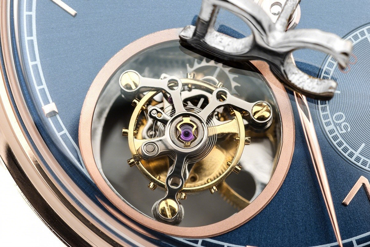 IWC Portuguese Tourbillon Hand Wound IW5463 Blue Dial in Rose Gold-fasswatch