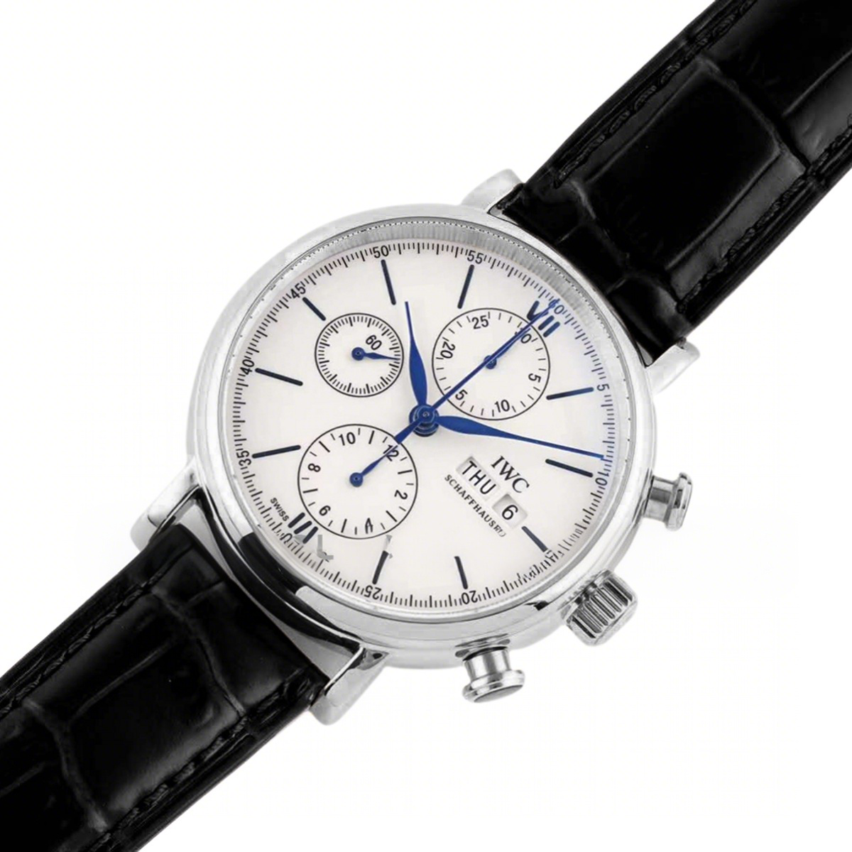 IWC Portofino Chronograph IW391024 Edition “150 Years” White Dial in Steel-fasswatch