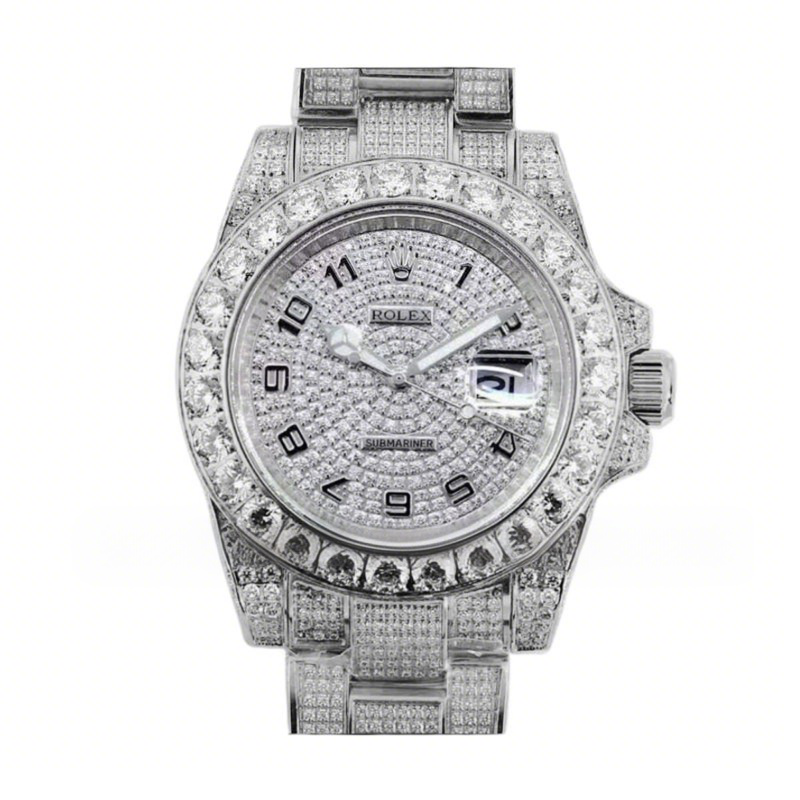Rolex Submariner 116659 Full Diamond Paved Dial with Numeral Markers in Steel-fasswatch