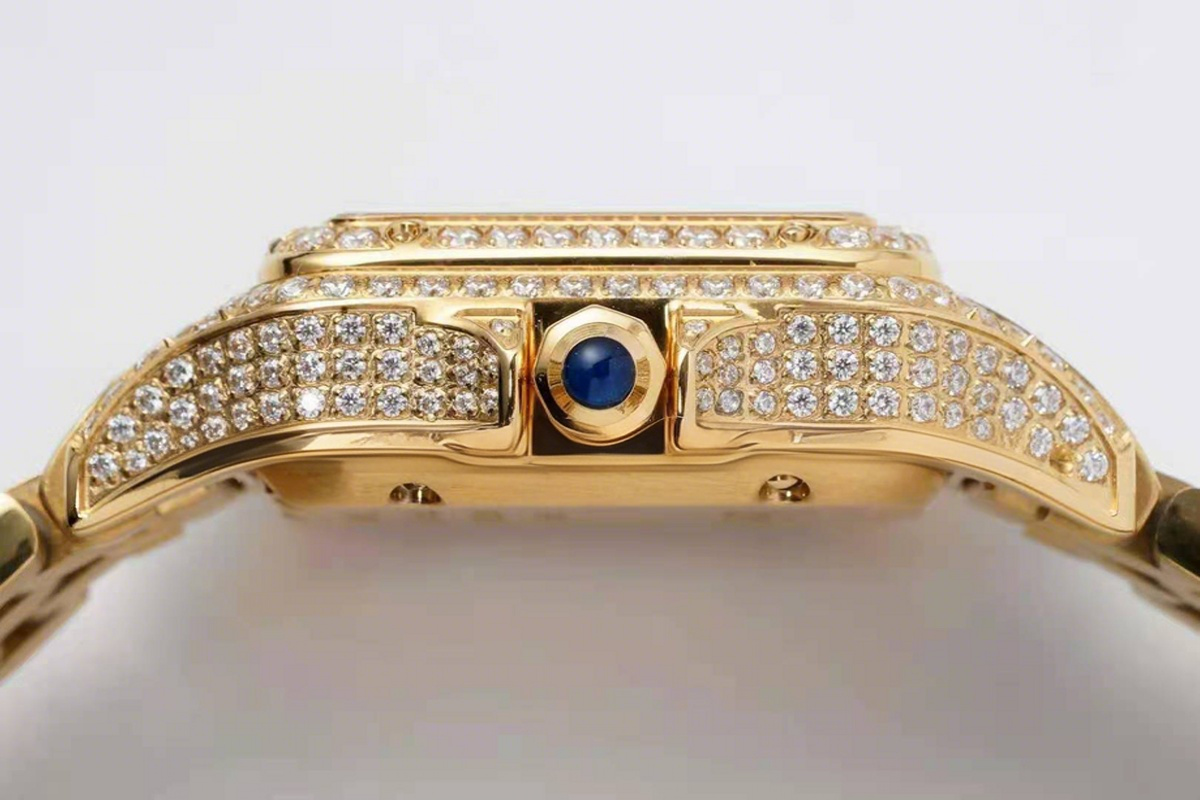 Cartier Panthère De Cartier 28mm White Dial in Yellow Gold with Diamonds-fasswatch