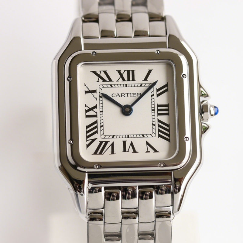 Cartier Panthère De Cartier 27mm White Dial in Steel-fasswatch