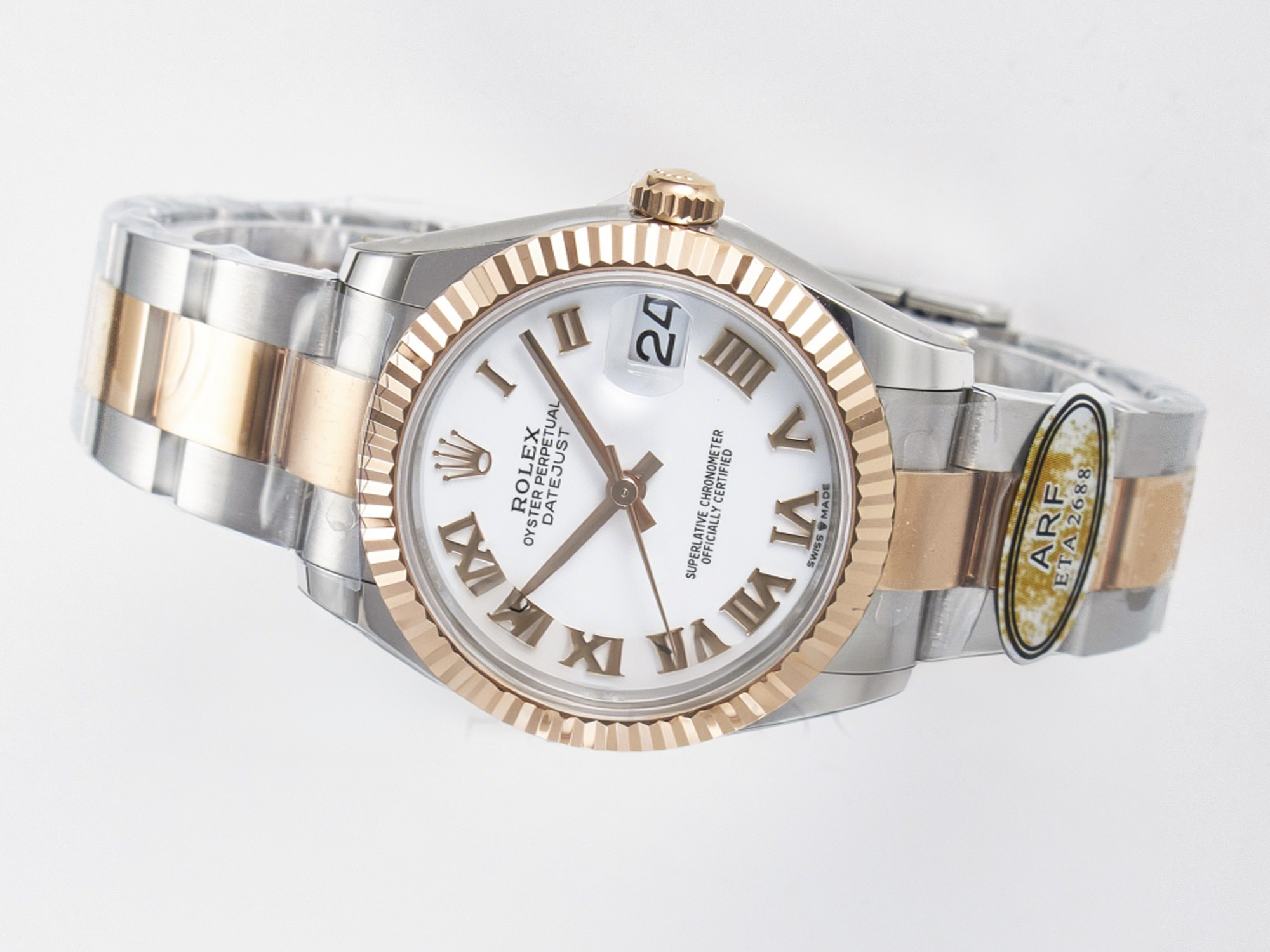 Rolex DateJust 31 278271 ARF 1:1 Best Edition 904L Steel White Roman Dial on SS/RG Oyster Bracelet ETA 2688-fasswatch