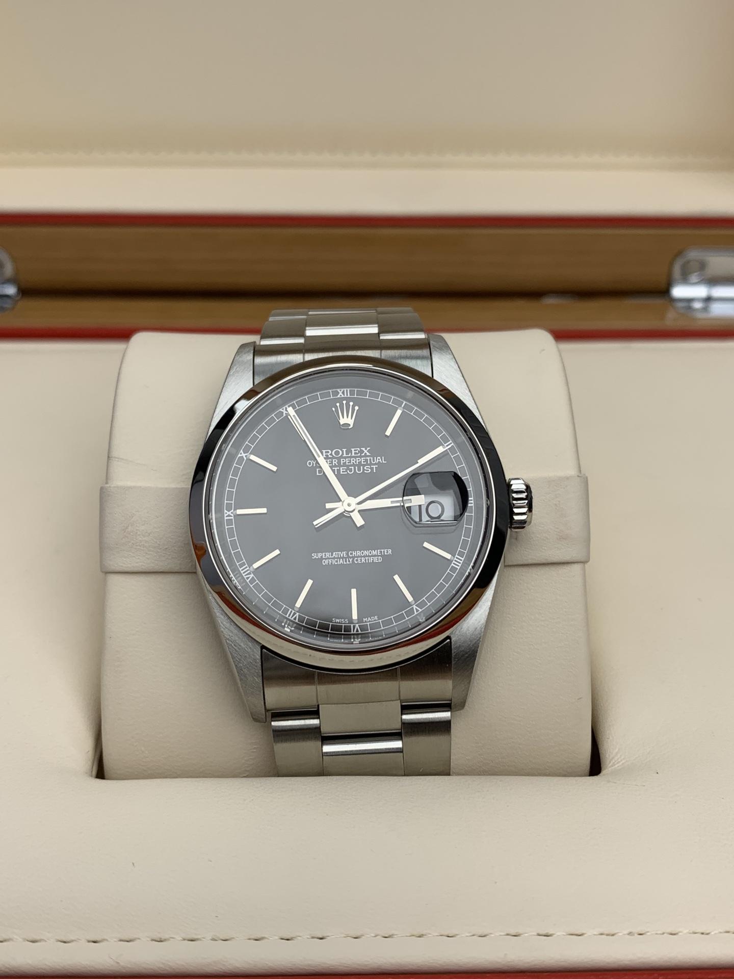 Rolex Datejust 36mm black Dial 116200-fasswatch