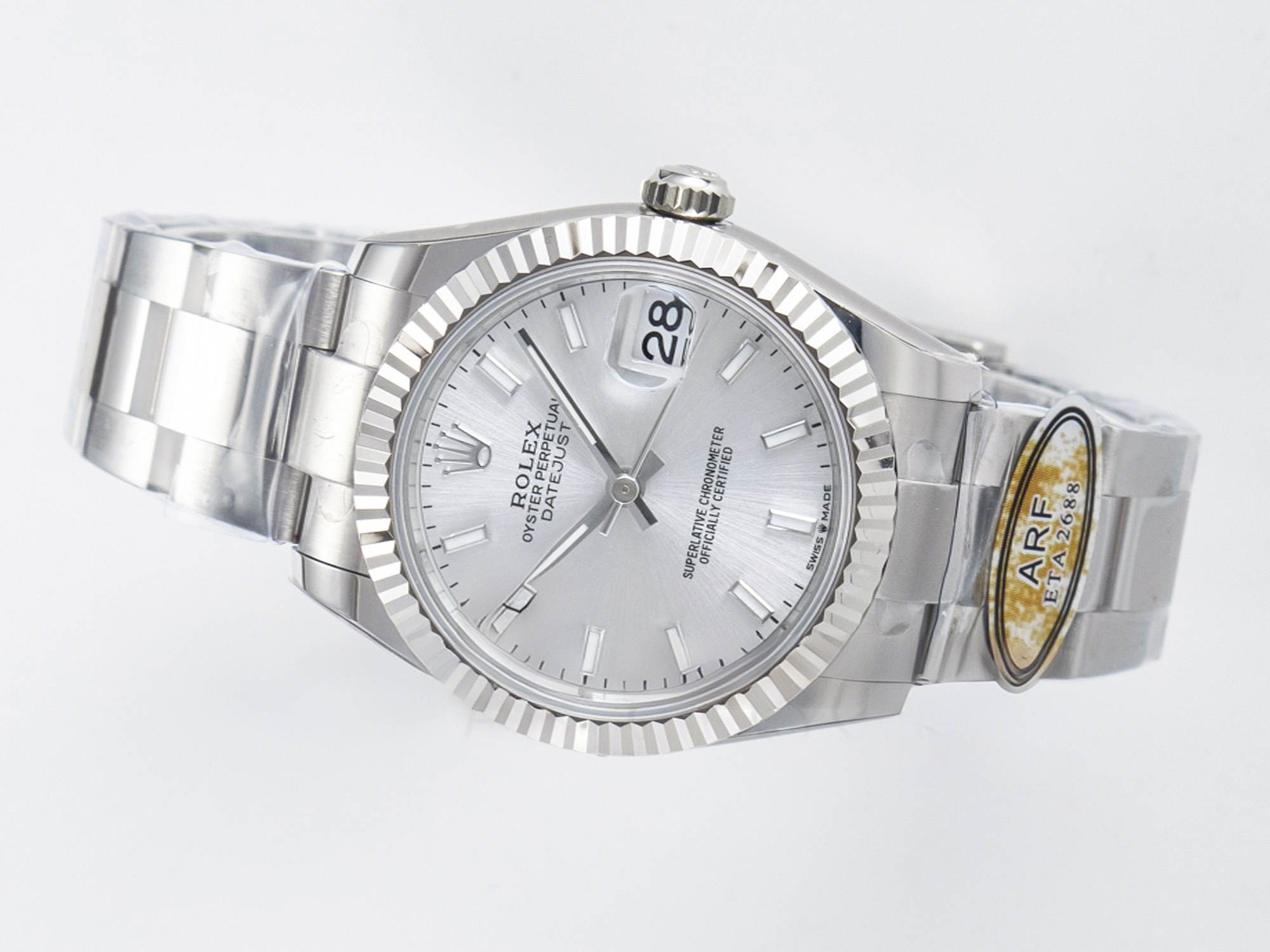 Rolex DateJust 31 278274 ARF 1:1 Best Edition 904L Steel Silver Dial Stick Marker on SS Oyster Bracelet ETA 2688-fasswatch