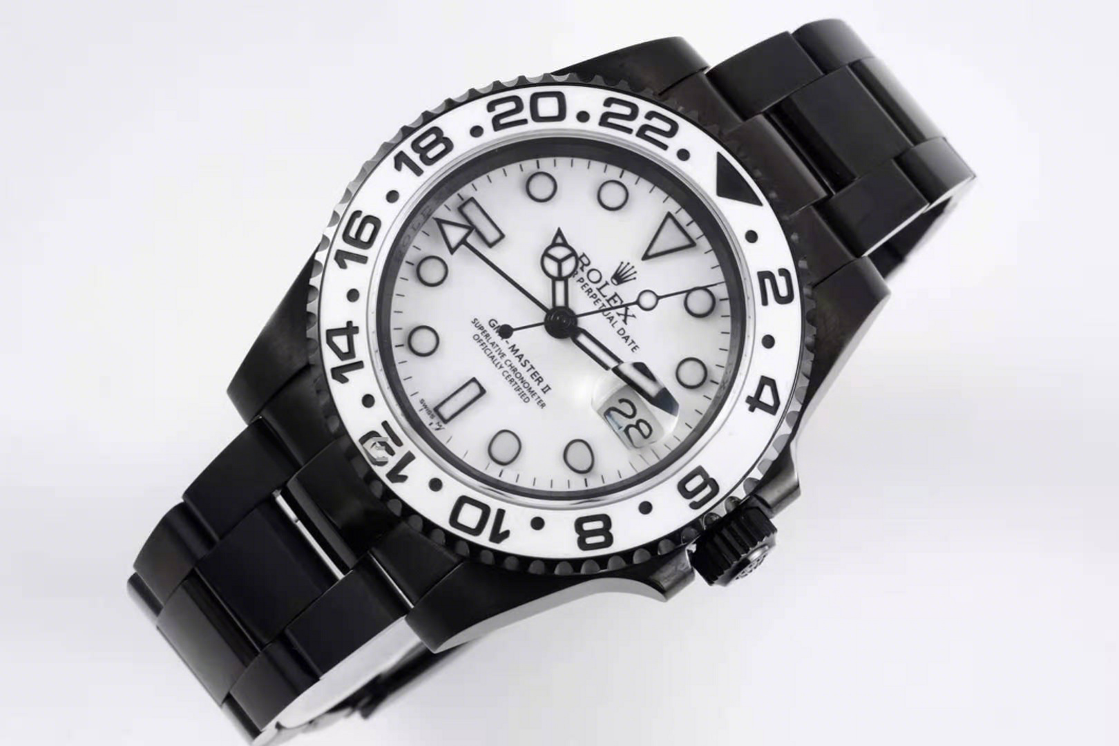 Rolex GMT Master II 116710 “Oreo” White Dial in PVD-fasswatch
