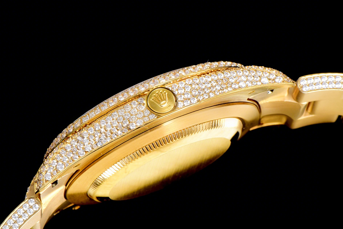 Rolex Datejust 41 126334 Diamond Paved Dial with Arabic Markers in Yellow Gold-fasswatch