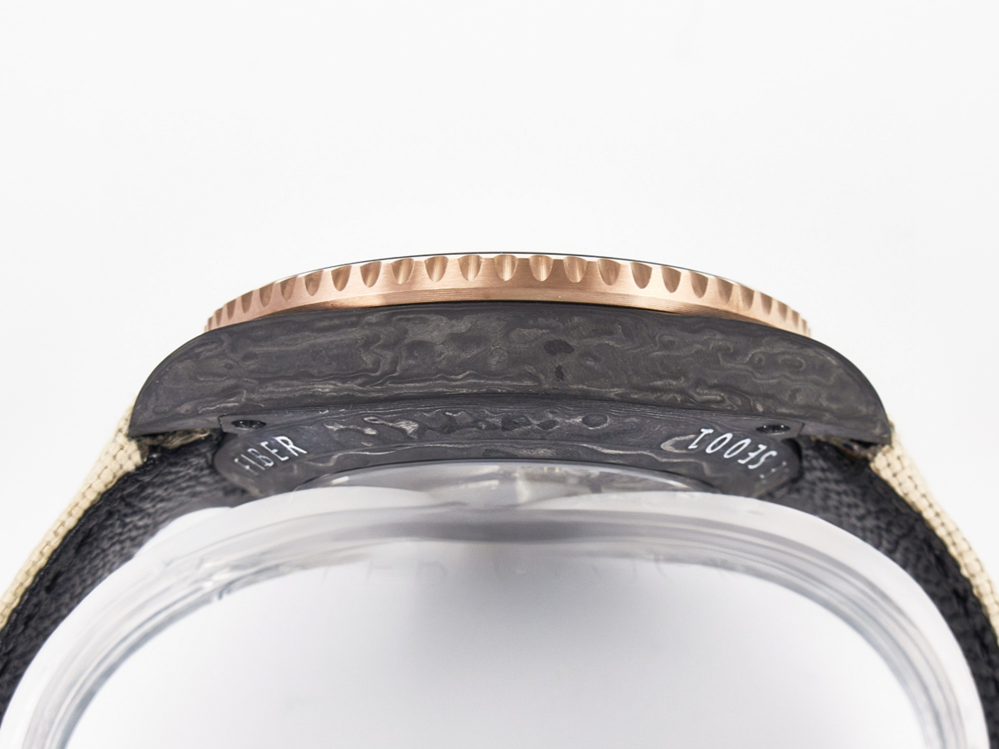 Rolex GMT Carbon DIWF Best Edition Black Carbon Dial RG Markers on Beige Nylon Strap SA3186 CHS-fasswatch