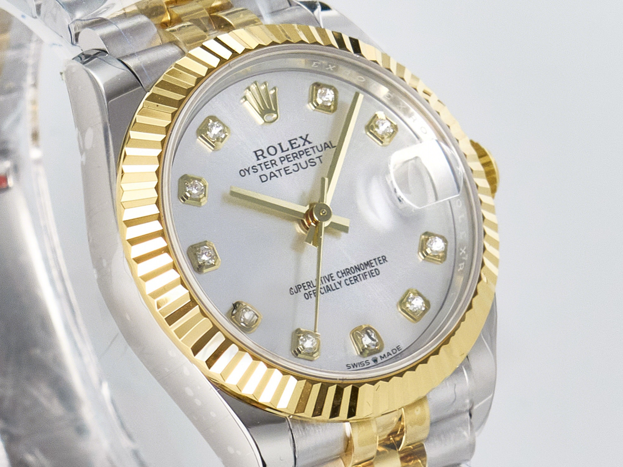 Rolex DateJust 31 278273 ARF 1:1 Best Edition 904L Steel Silver Diamonds Dial on SS/YG Jubilee Bracelet ETA 2688-fasswatch