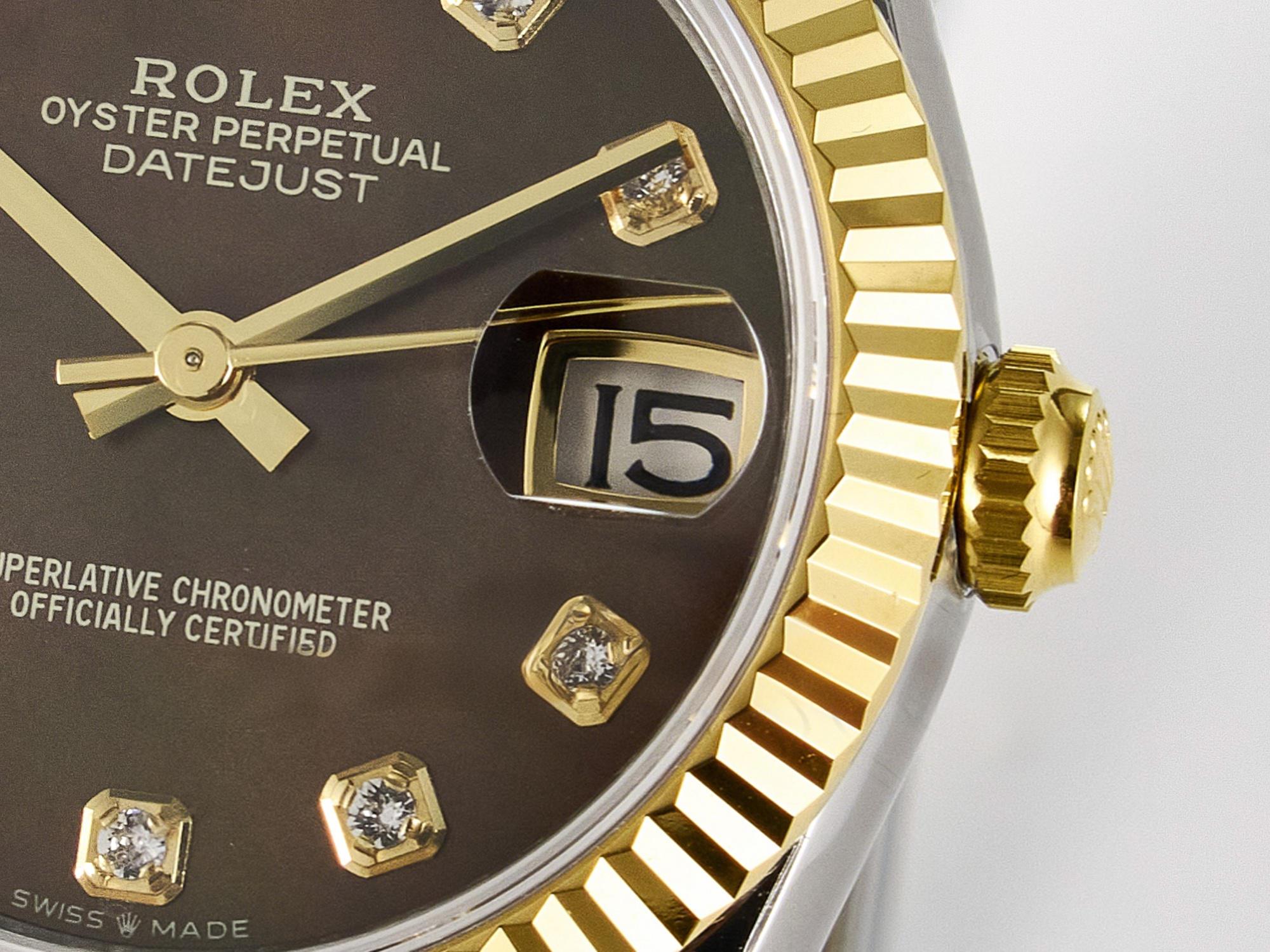 Rolex DateJust 31 278273 ARF 1:1 Best Edition 904L Steel Brown Diamonds Dial on SS/YG Oyster Bracelet ETA 2688-fasswatch