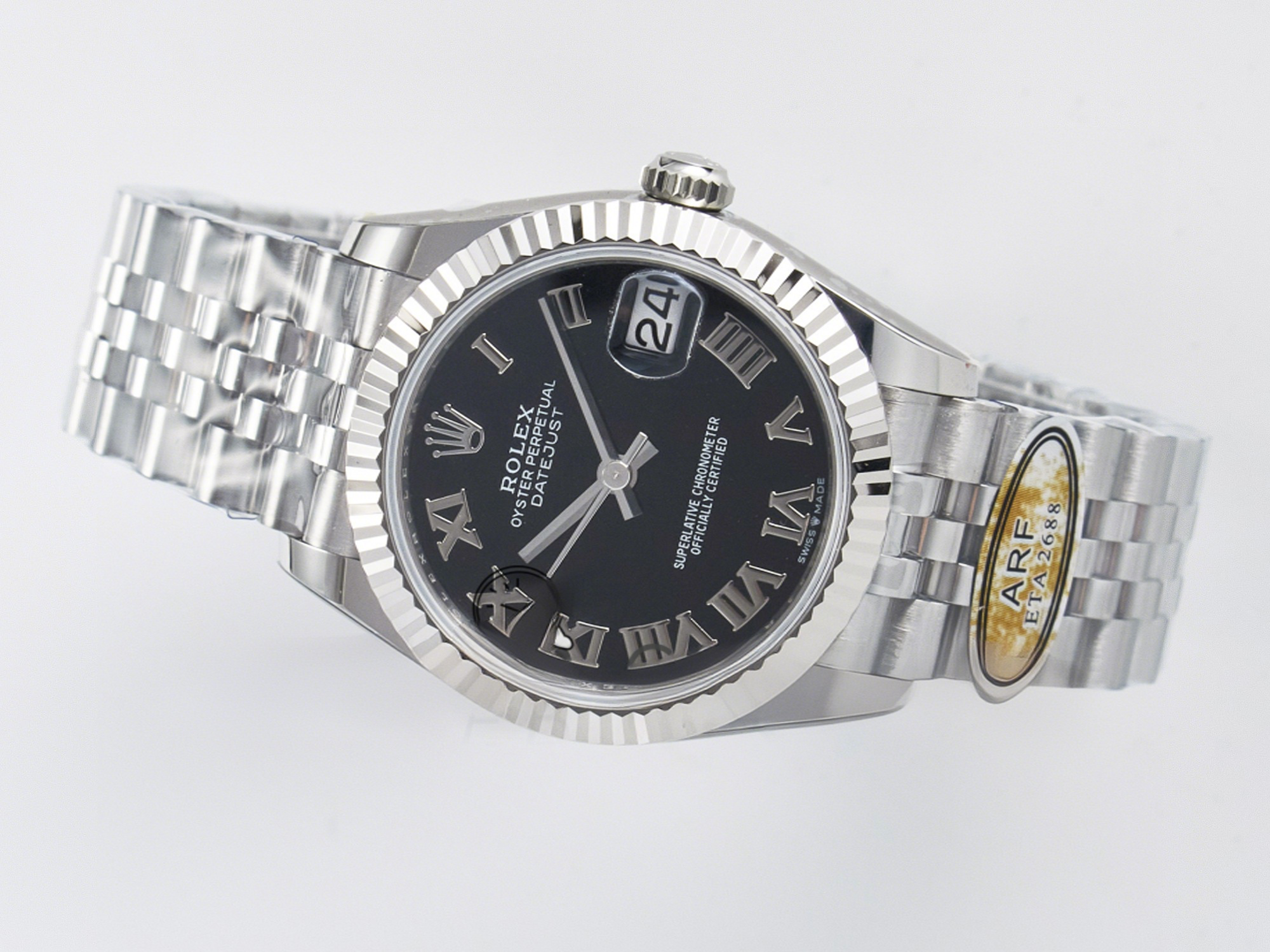 Rolex DateJust 31 278274 ARF 1:1 Best Edition 904L Steel Black Roman Dial on SS Jubilee Bracelet ETA 2688-fasswatch