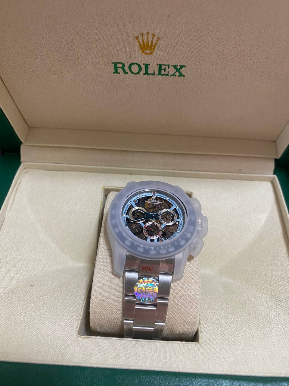 Rolex Daytona Artisans SS GETF Best Edition Skeleton Dial Carbon Bezel on SS Bracelet DD4802-fasswatch