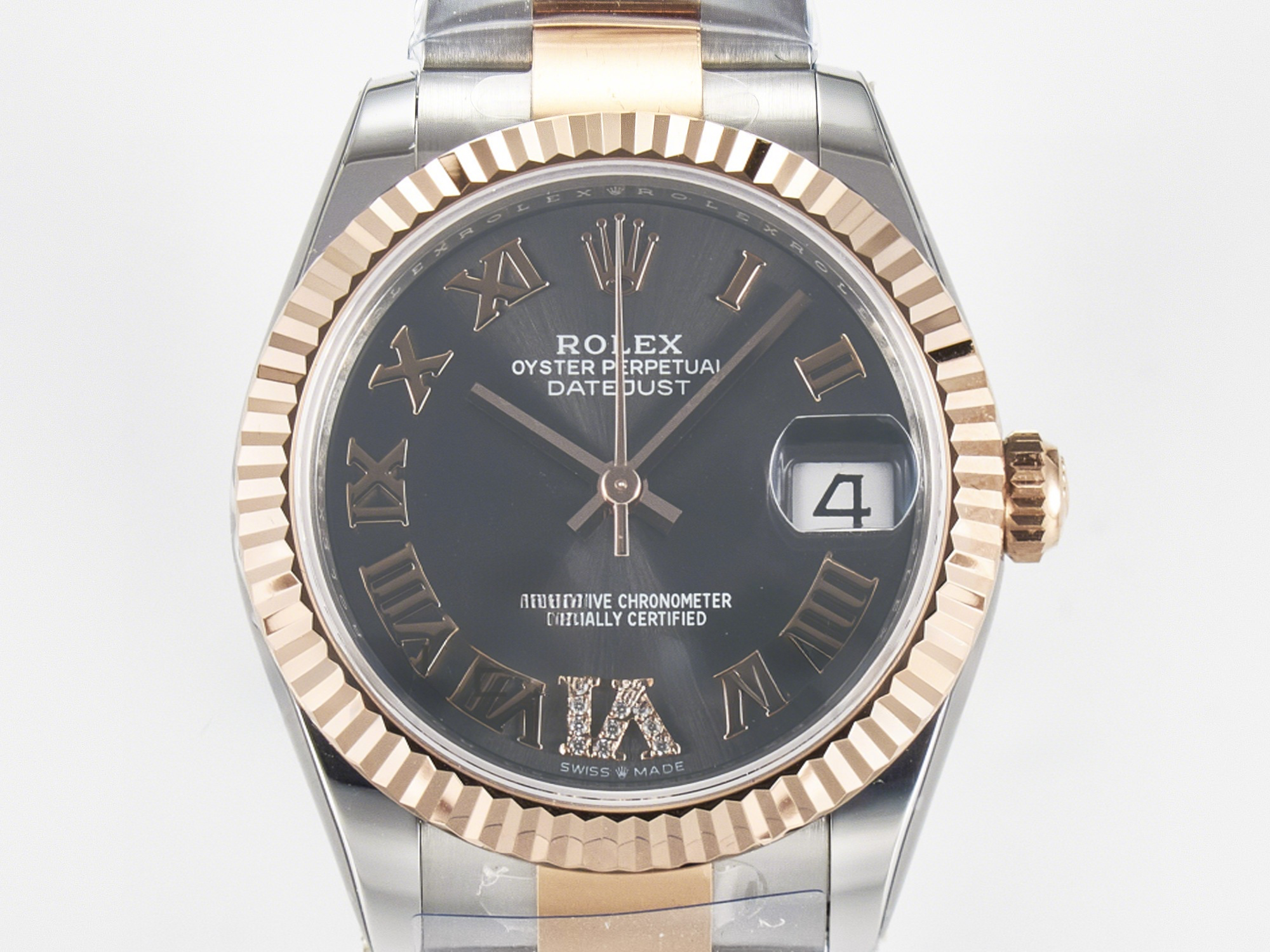 Rolex DateJust 31 278271 ARF 1:1 Best Edition 904L Steel Gray Roman Diamonds Dial on SS/RG Oyster Bracelet ETA 2688-fasswatch