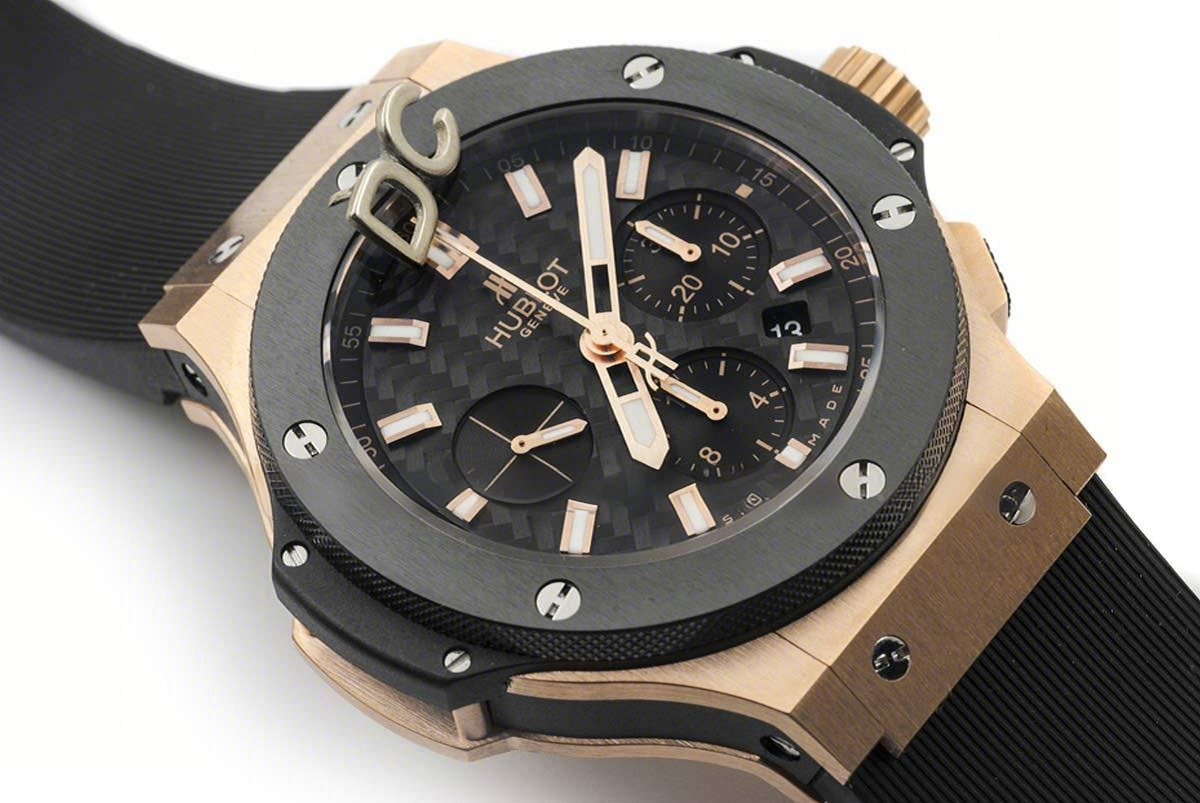 Hublot Big Bang Chronograph Carbon Fibre Dial in Rose Gold-fasswatch