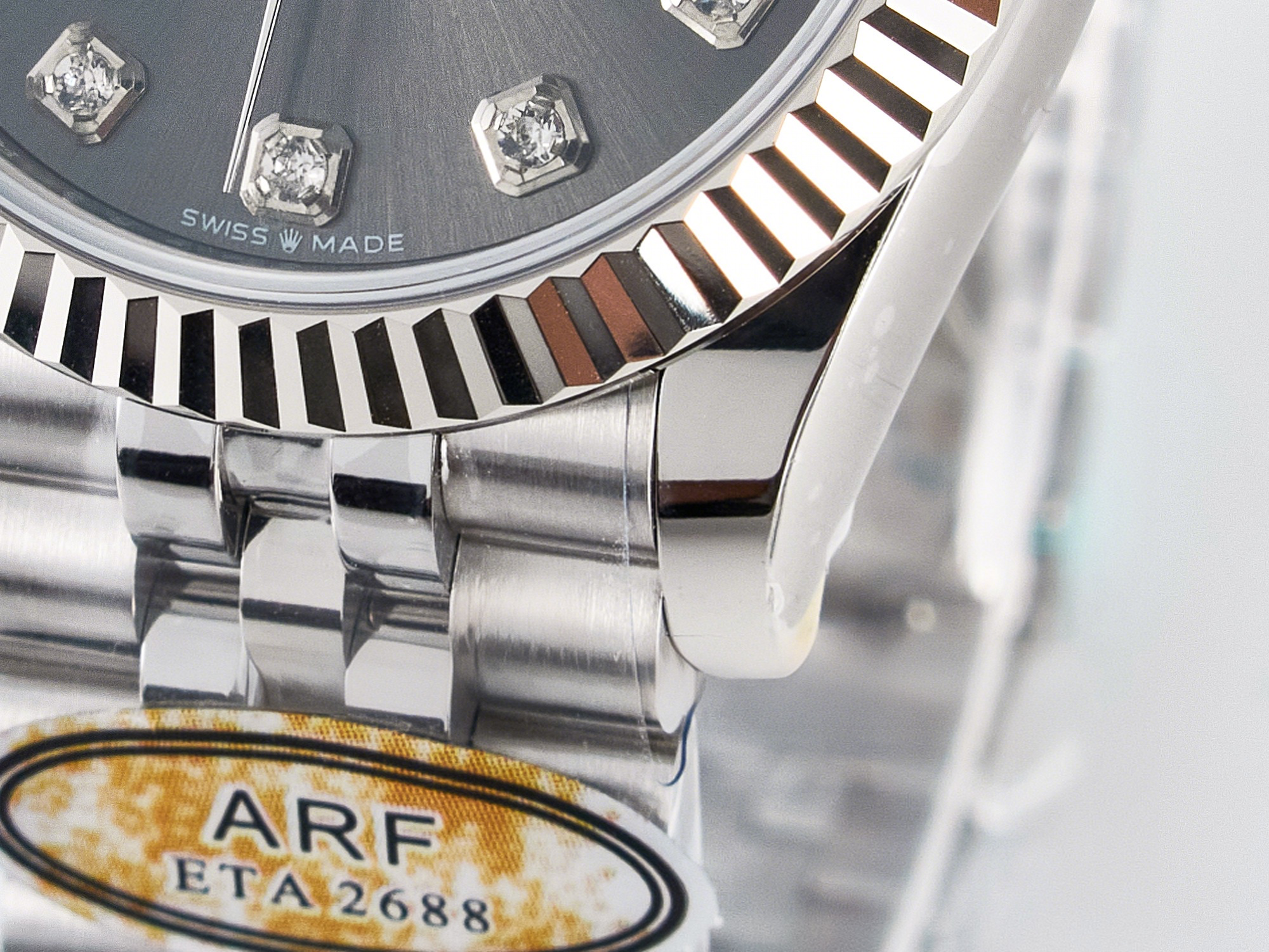 Rolex DateJust 31 278274 ARF 1:1 Best Edition 904L Steel Gray Diamonds Dial on SS Jubilee Bracelet ETA 2688-fasswatch