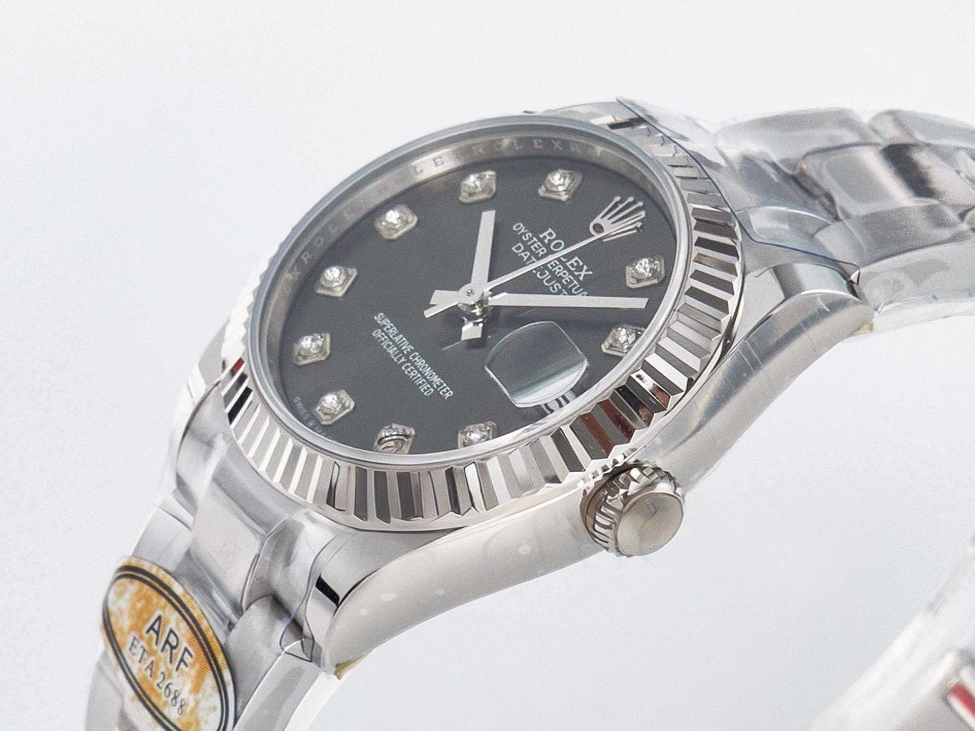 Rolex DateJust 31 278274 ARF 1:1 Best Edition 904L Steel Gray Diamonds Dial on SS Oyster Bracelet ETA 2688-fasswatch