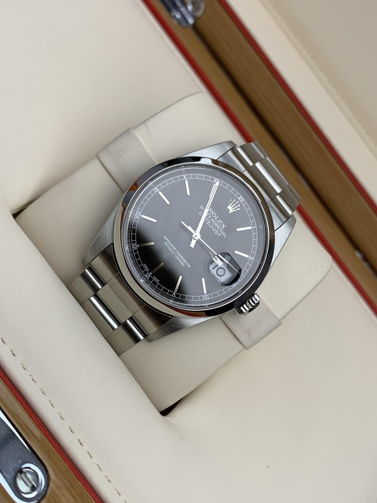 Rolex Datejust 36mm black Dial 116200-fasswatch