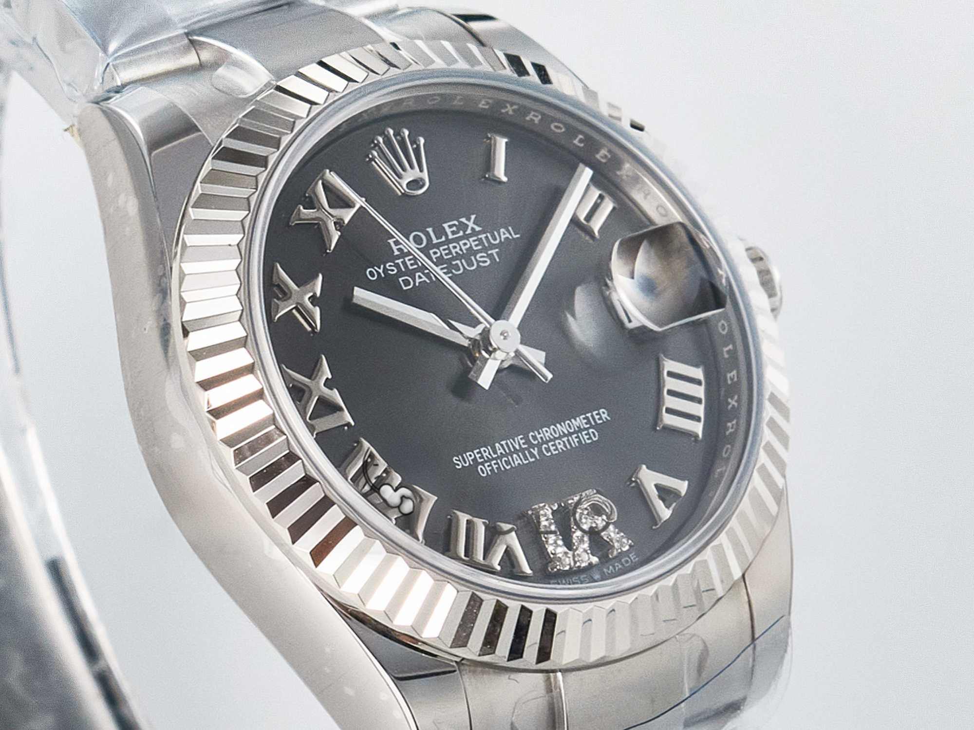 Rolex DateJust 31 278274 ARF 1:1 Best Edition 904L Steel Gray Roman Diamonds Dial on SS Oyster Bracelet ETA 2688-fasswatch