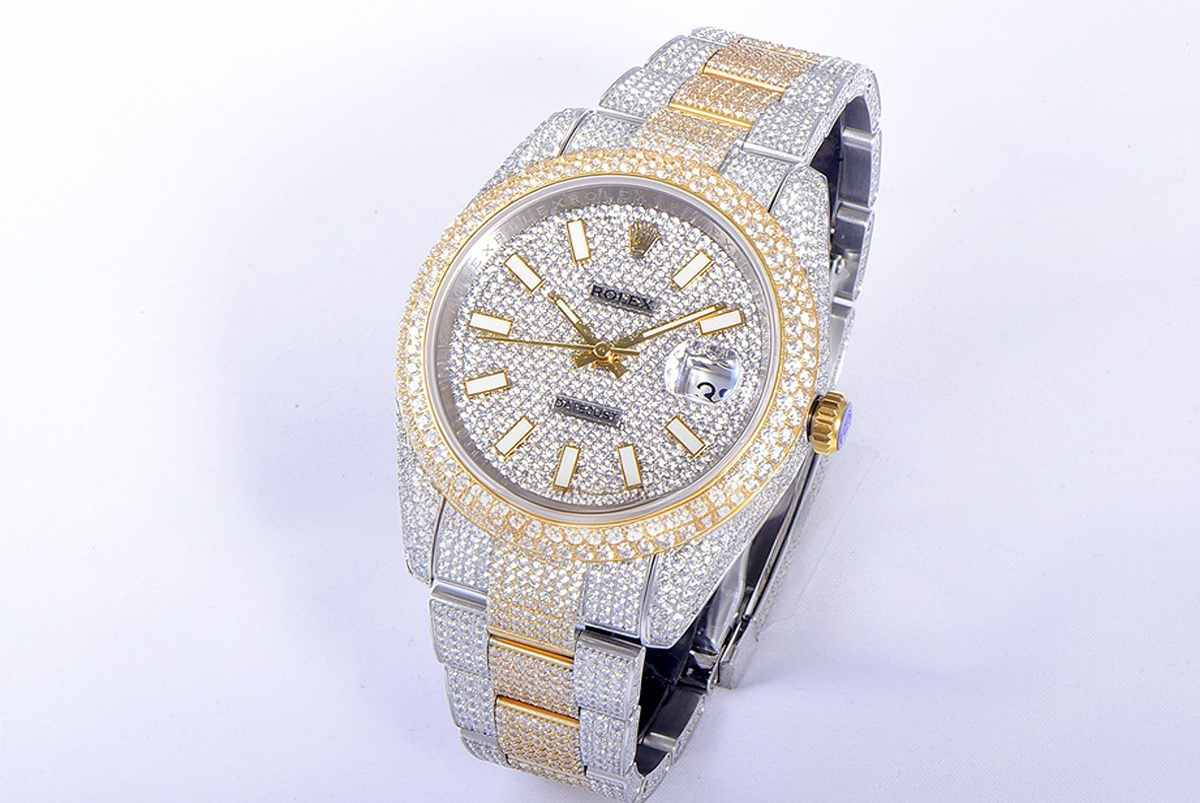 Rolex Datejust 41 126334 Diamond Paved Dial with Stick Markers in Yellow Gold-fasswatch