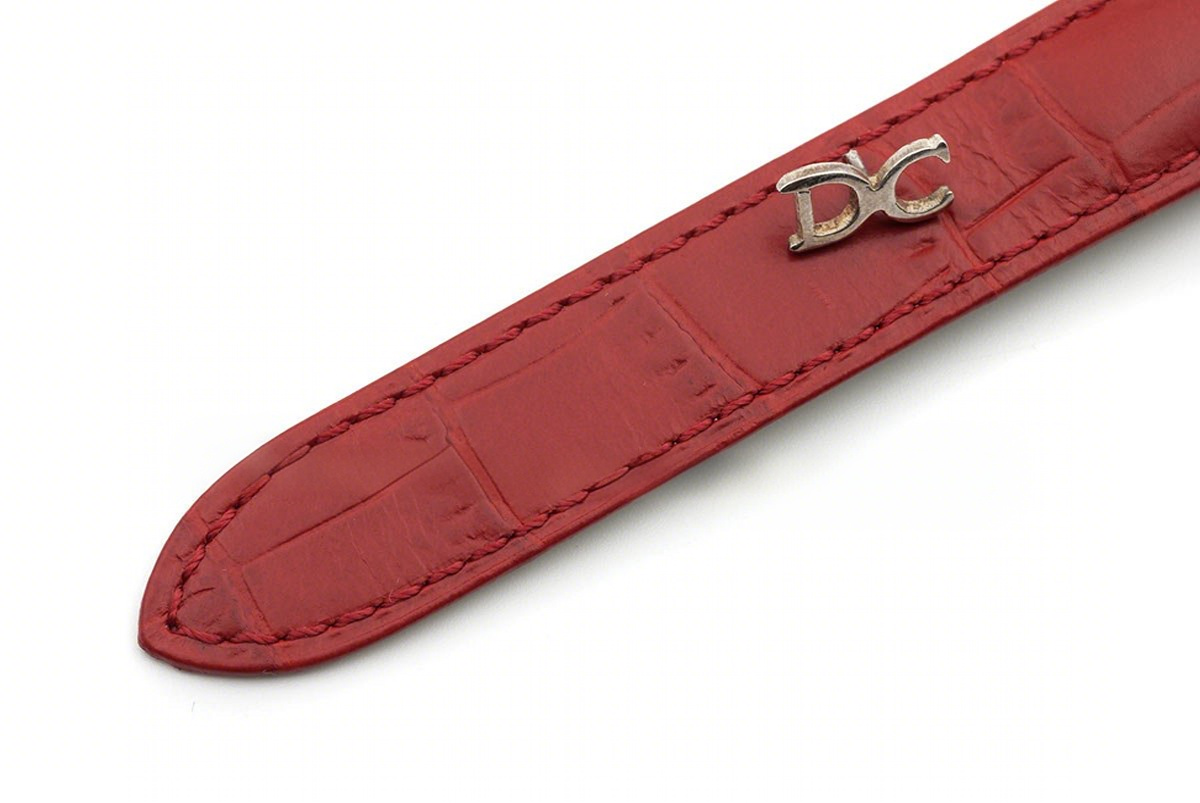 Ballon Bleu de Cartier 33mm White Dial in Rose Gold on Red Leather Strap-fasswatch