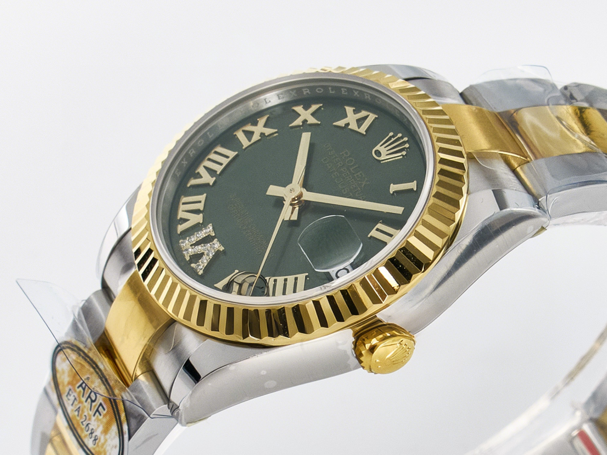 Rolex DateJust 31 278273 ARF 1:1 Best Edition 904L Steel Green Roman Diamonds Dial on SS/YG Oyster Bracelet ETA 2688-fasswatch